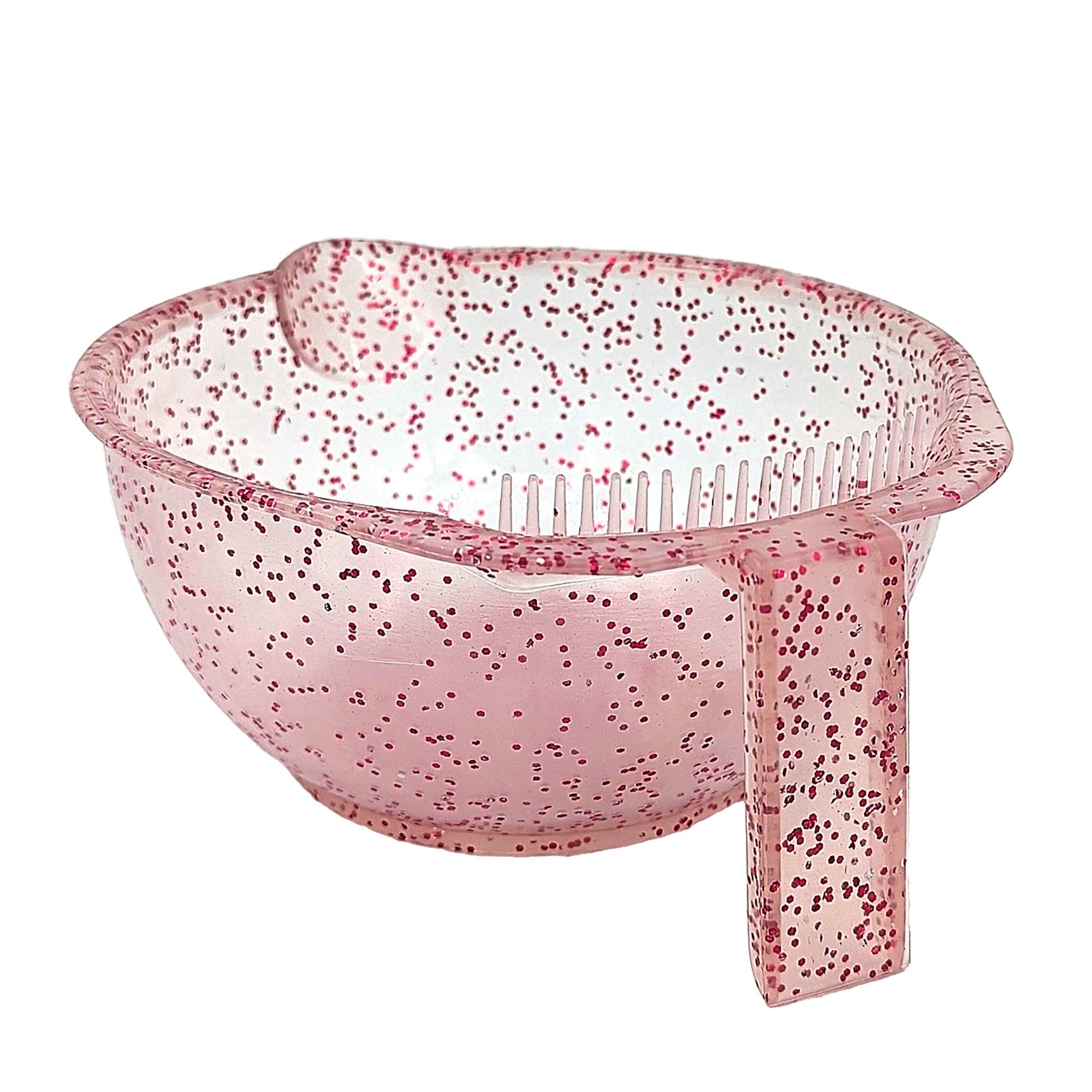 Eson - Hair Colour Mixing Bowl Pour-Spout Handle With Measurements (Pink Glitter) - Eson Direct
