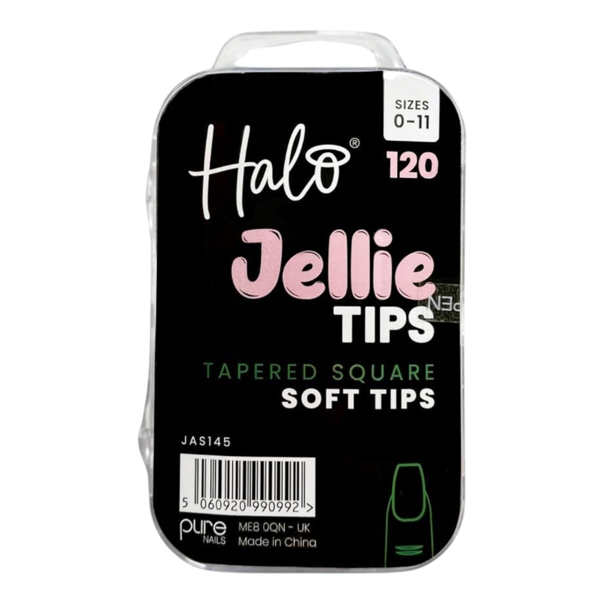 Halo - Jellie Nail Tips Square 0-11 Sizes