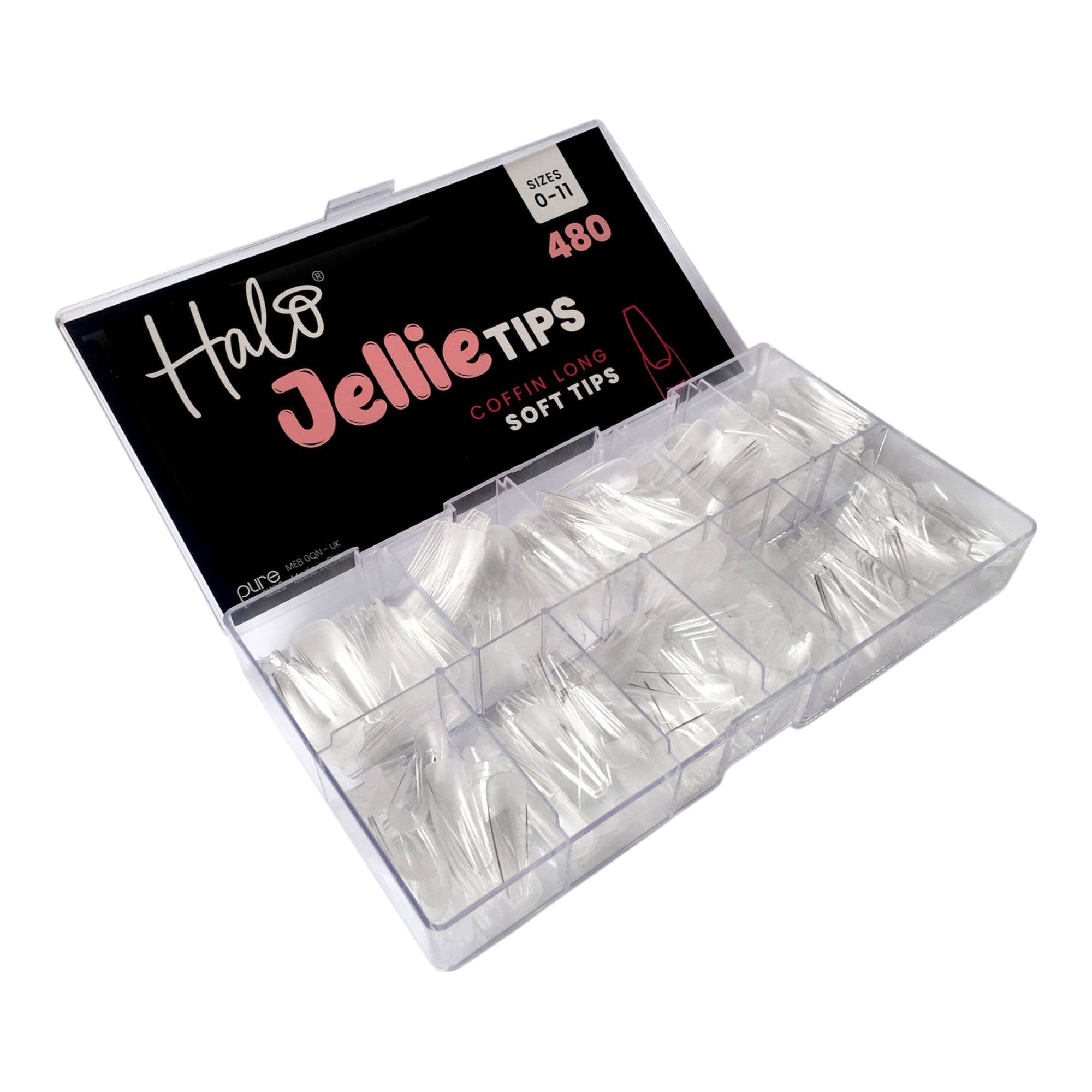 Halo - Jellie Nail Tips Coffin 0-11 Sizes