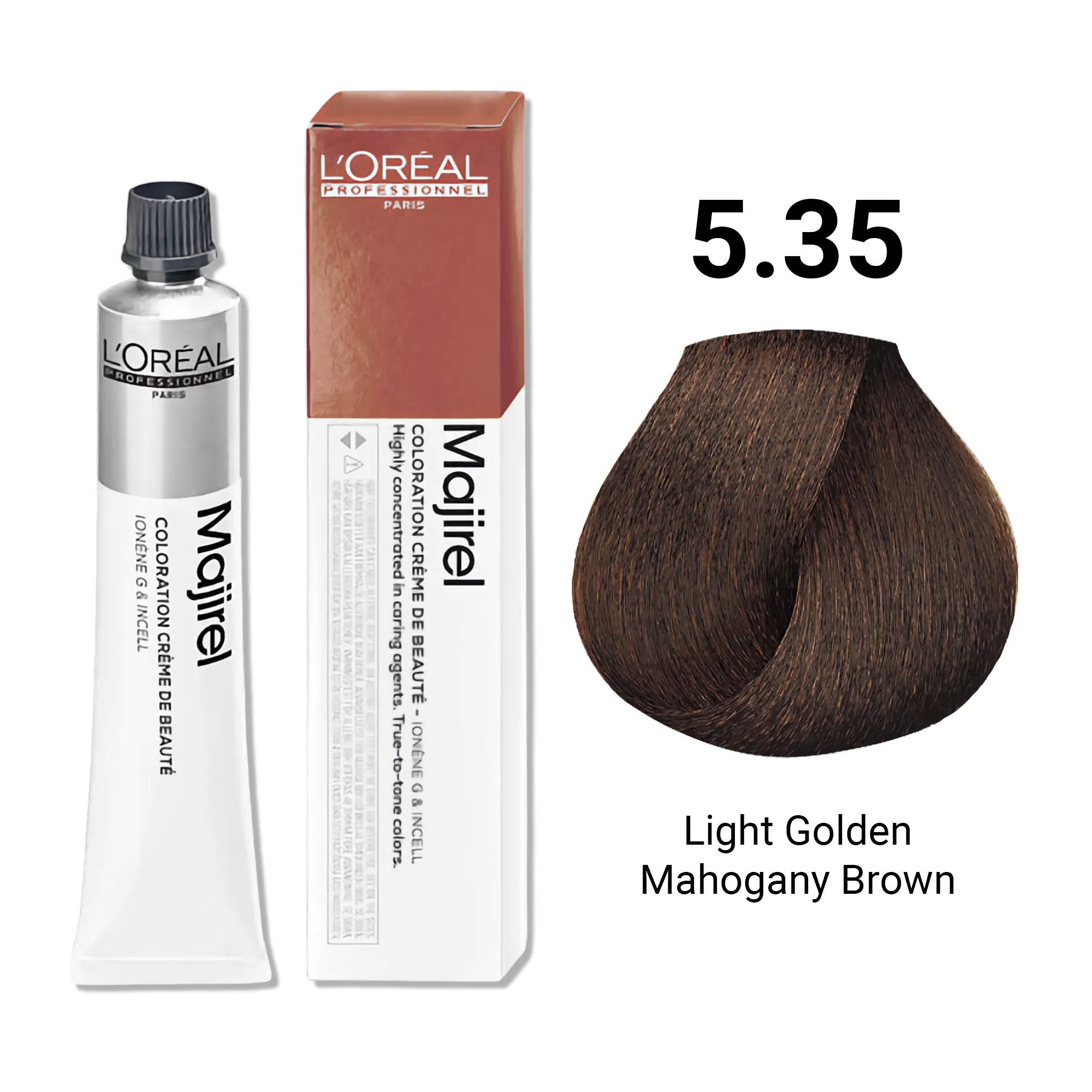 Loreal Professionnel - Majirel Permanent Hair Colour 5.35 Light Golden Mahogany Brown 50ml