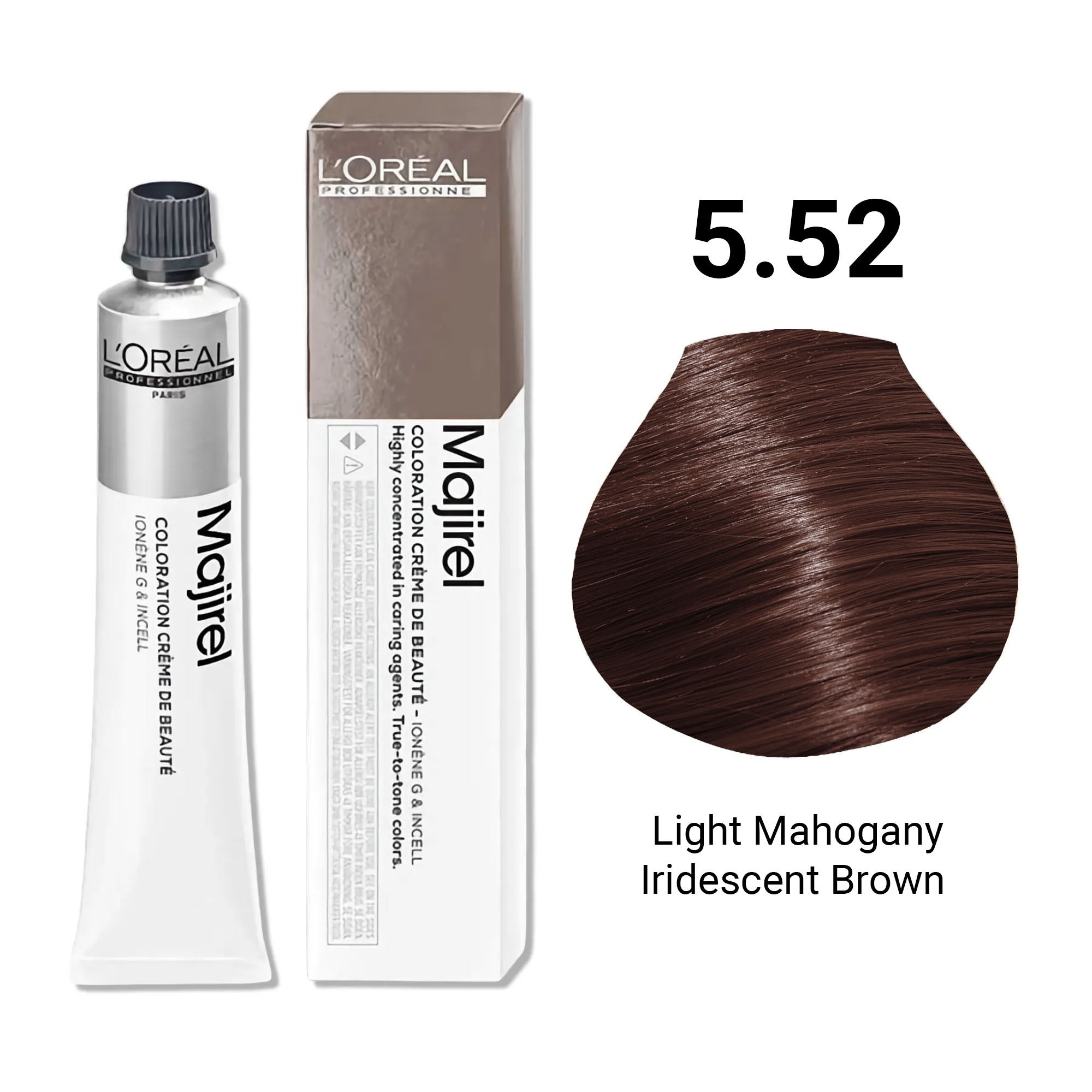 Loreal Professionnel - Majirel Permanent Hair Colour 5.52 Light Mahogany Iridescent Brown 50ml