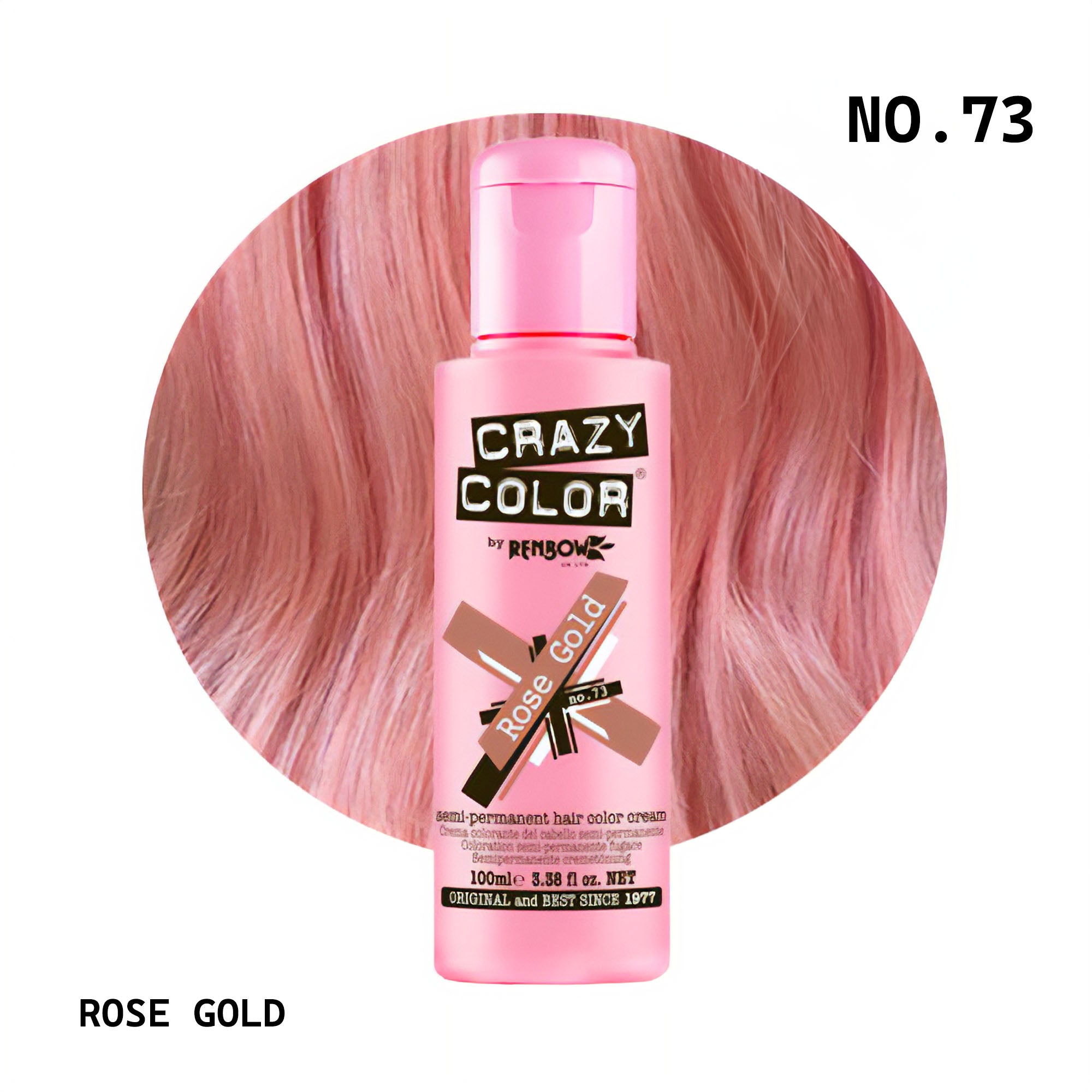 Crazy Color - Semi Permanent Hair Colour Cream Rose Gold No.73 100ml