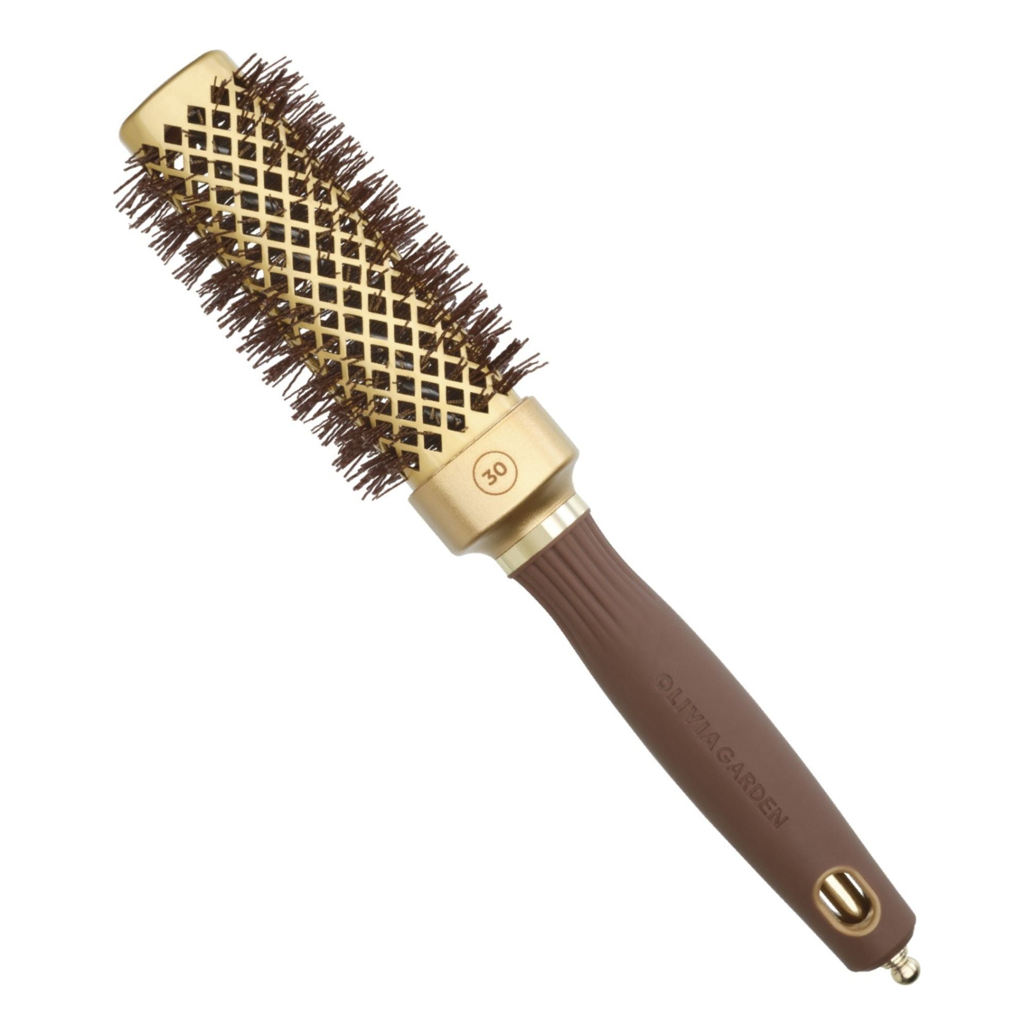 Olivia Garden - Expert Blowout Straight Wavy Bristles Gold & Brown 30mm