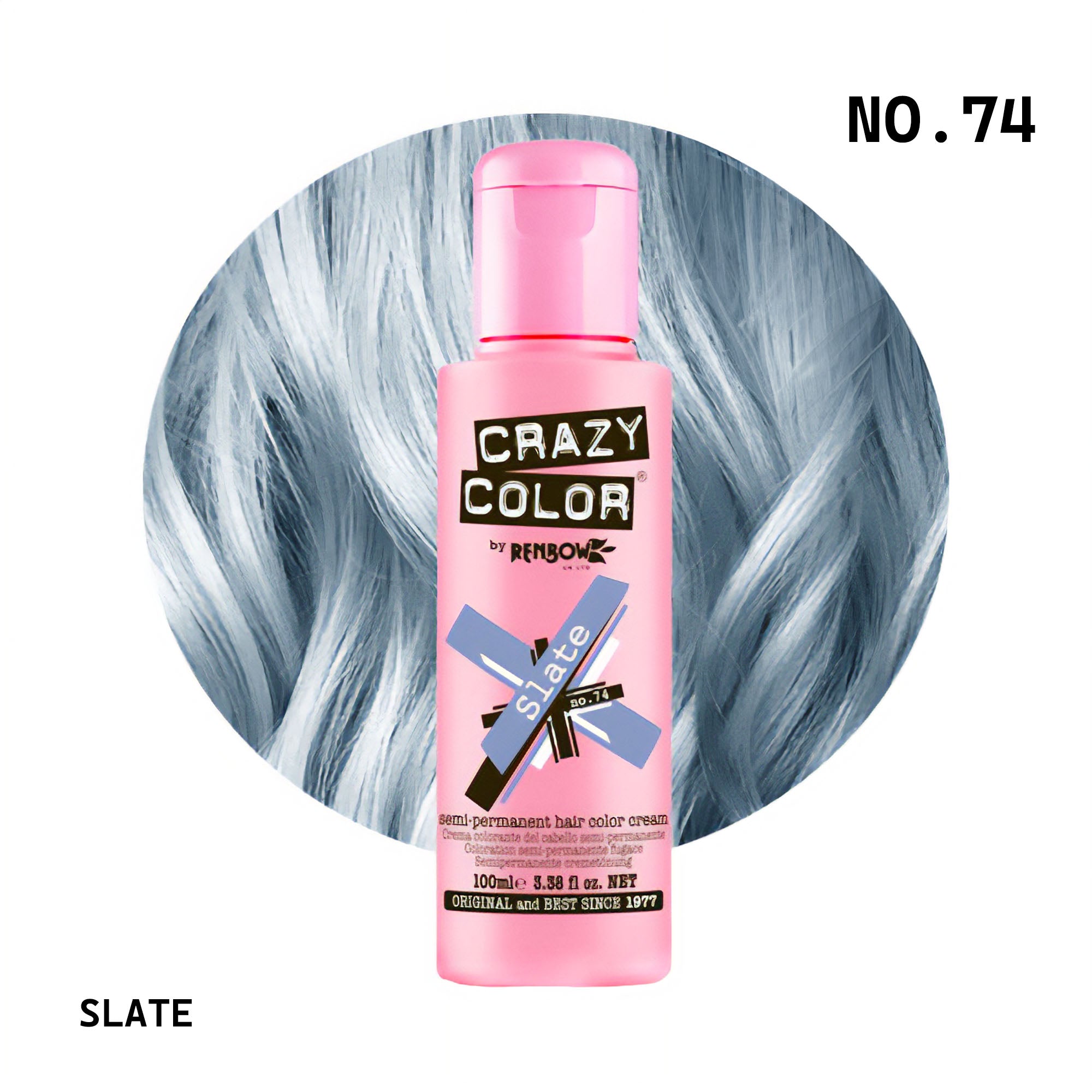 Crazy Color - Semi Permanent Hair Colour Cream Slate No.74 100ml