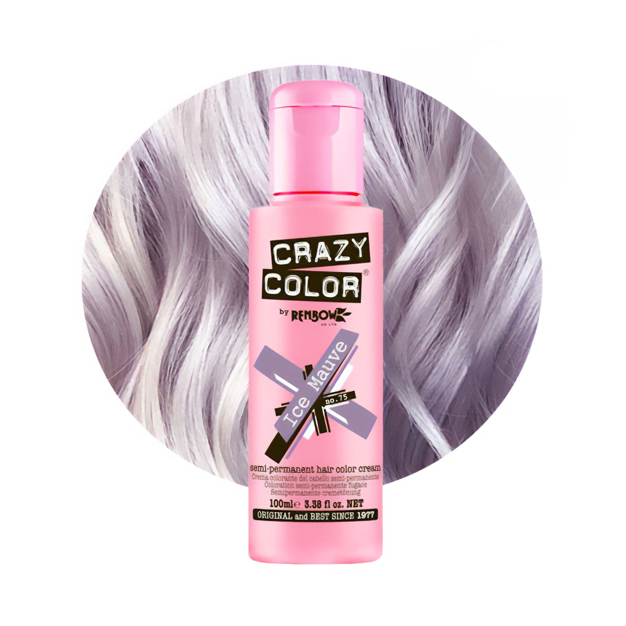 Crazy Color - Semi Permanent Hair Colour Cream Ice Mauve No.75 100ml