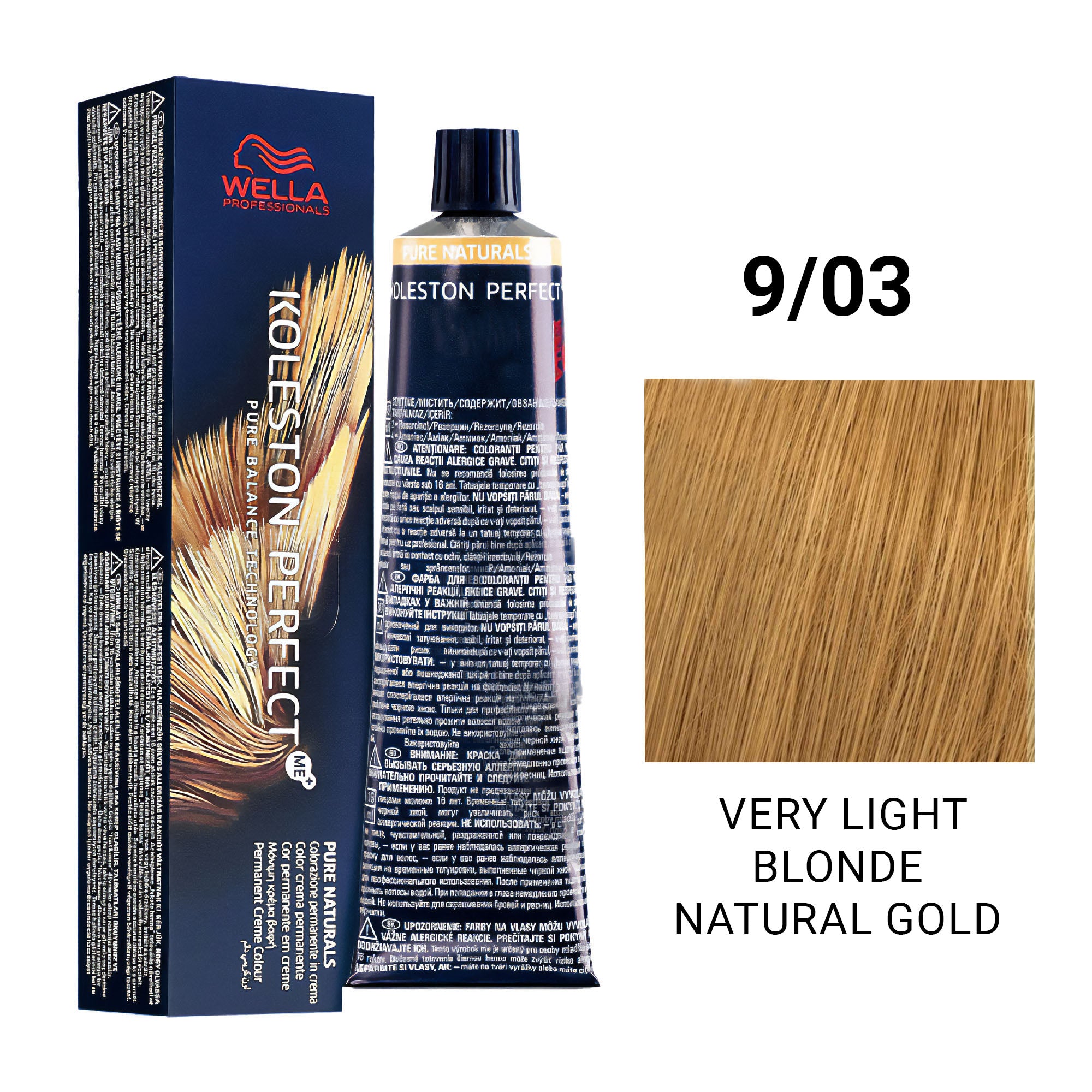 Wella Professionals - Koleston Perfect Me+ 9/03 Very Light Blonde Natural Gold 60ml