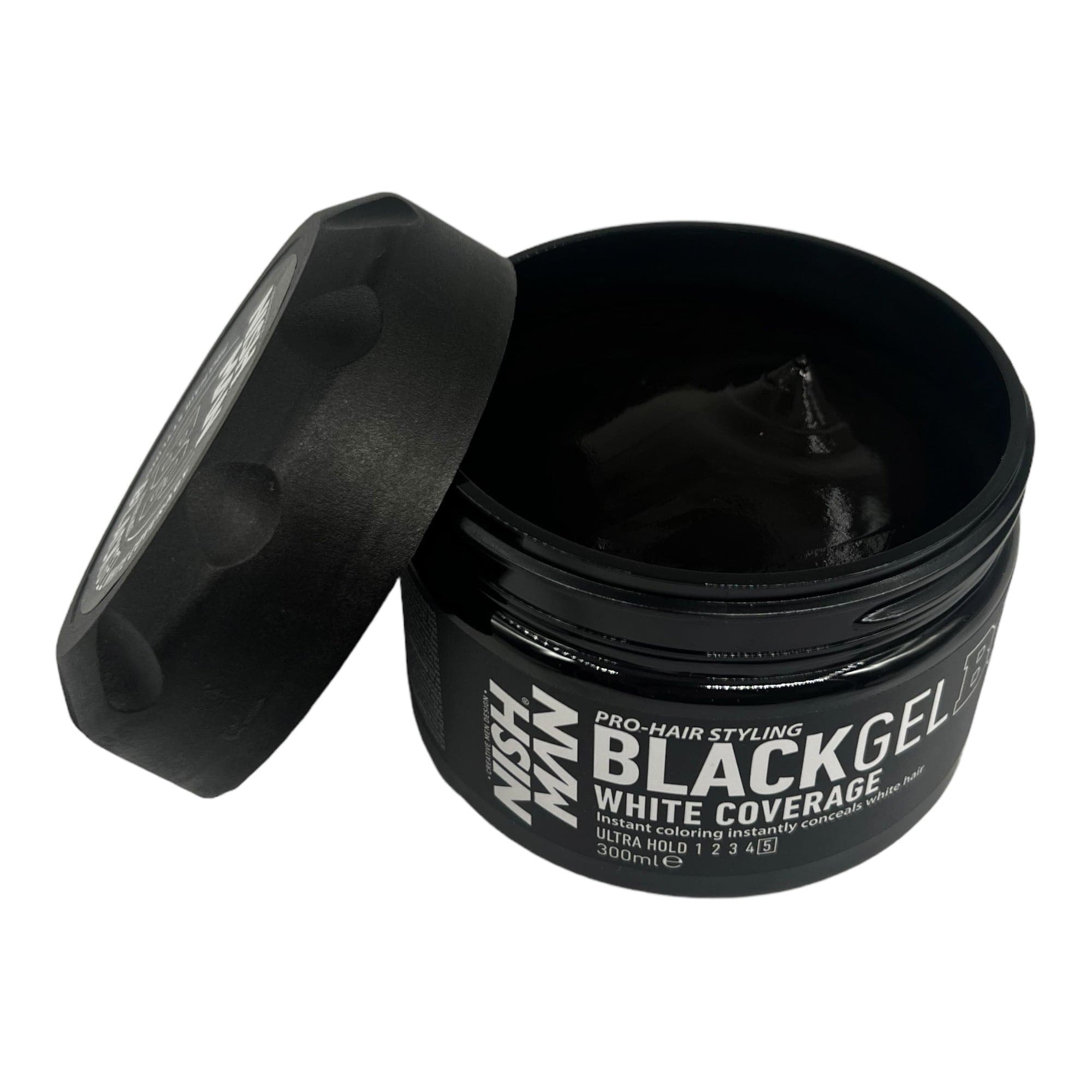 Nishman - Hair Styling Black Gel BG White Coverge 300ml