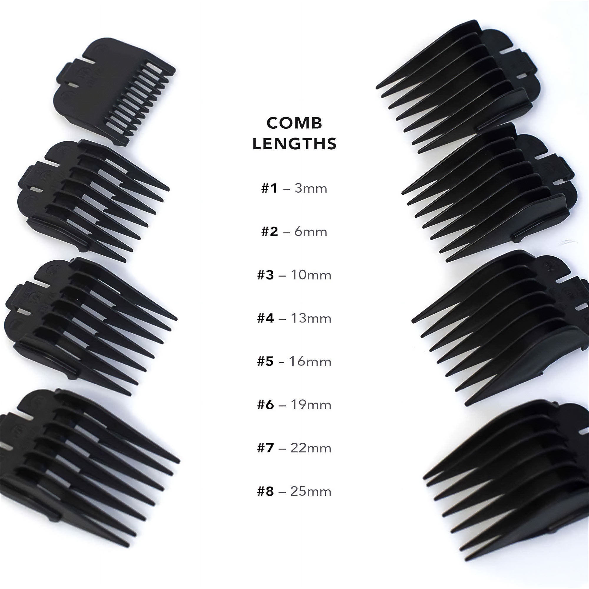 Wahl - Plastic Clipper Attachment Comb Guards Set Black 3170-801