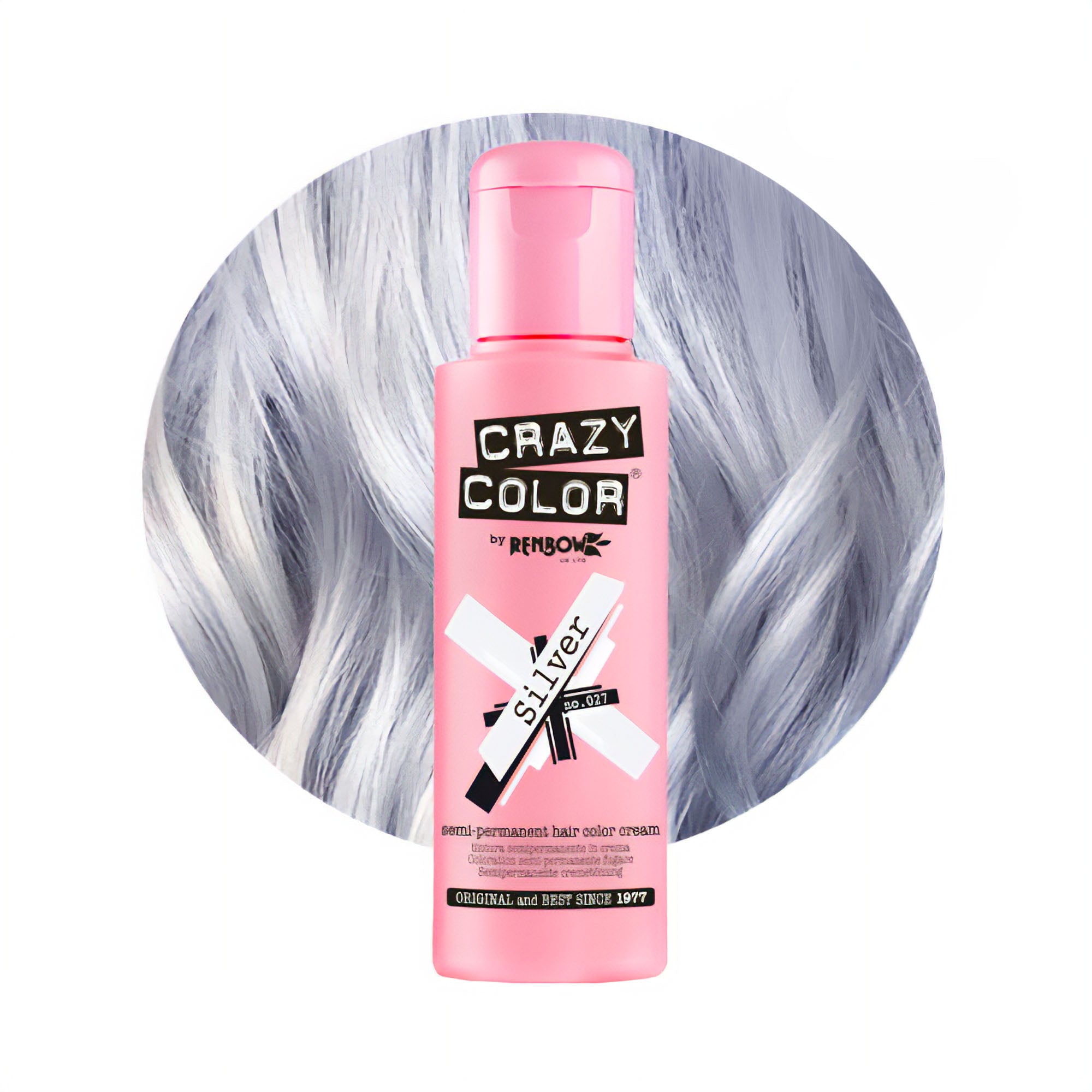 Crazy Color - Semi Permanent Hair Colour Cream Silver No.027 100ml