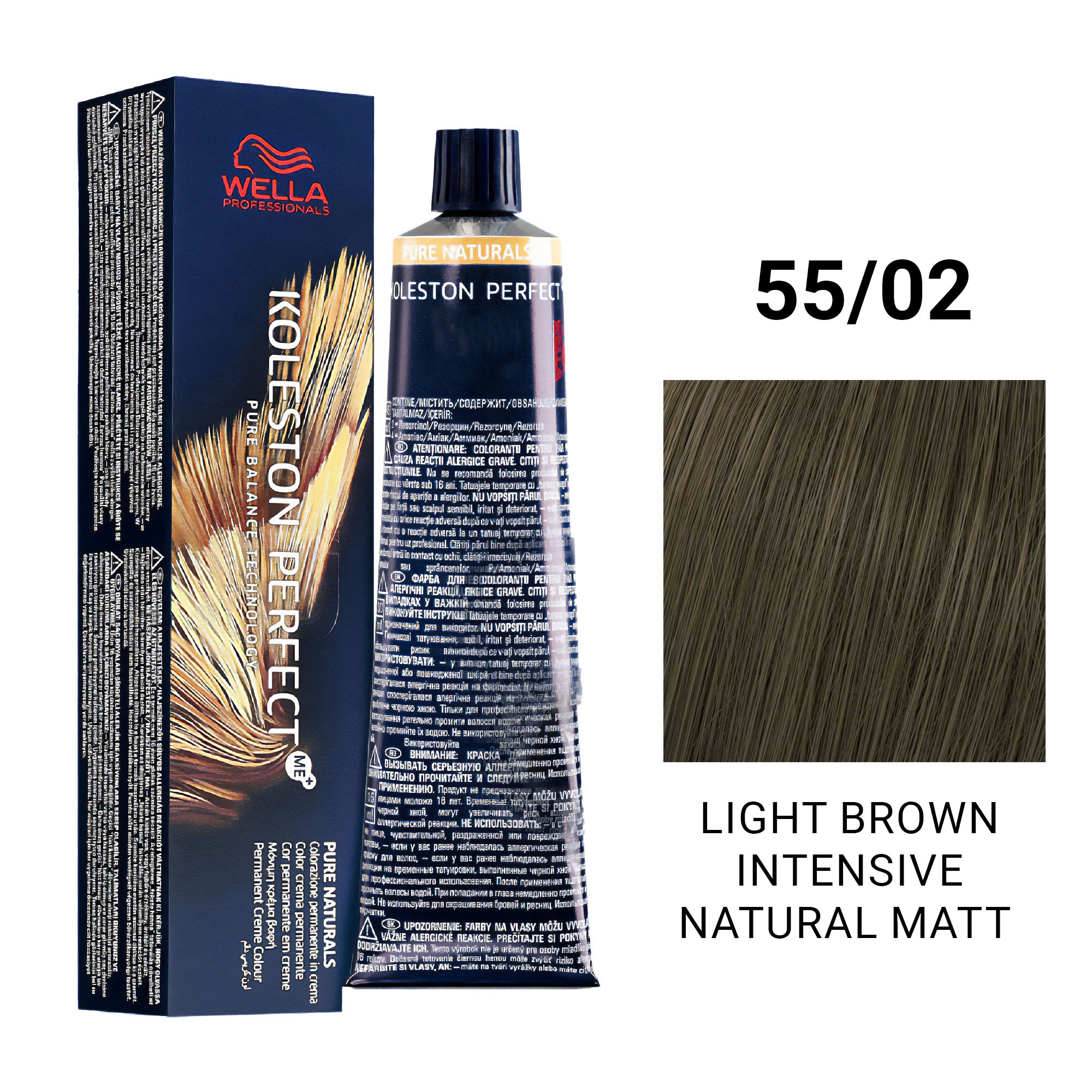 Wella Professionals - Koleston Perfect Me+ 55/02 Light Brown Intensive Natural Matt 60ml