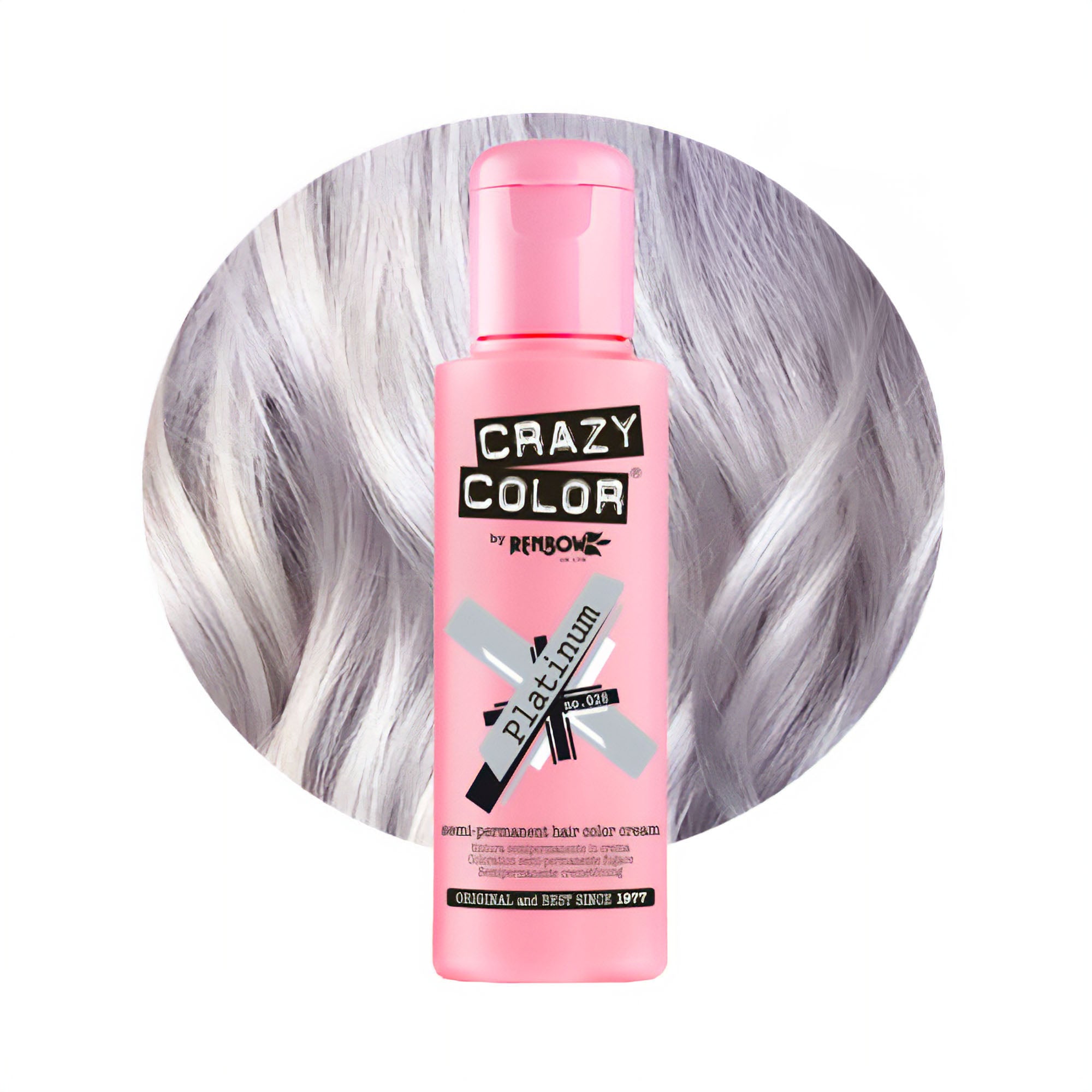 Crazy Color - Semi Permanent Hair Colour Cream Platinum No.028 100ml