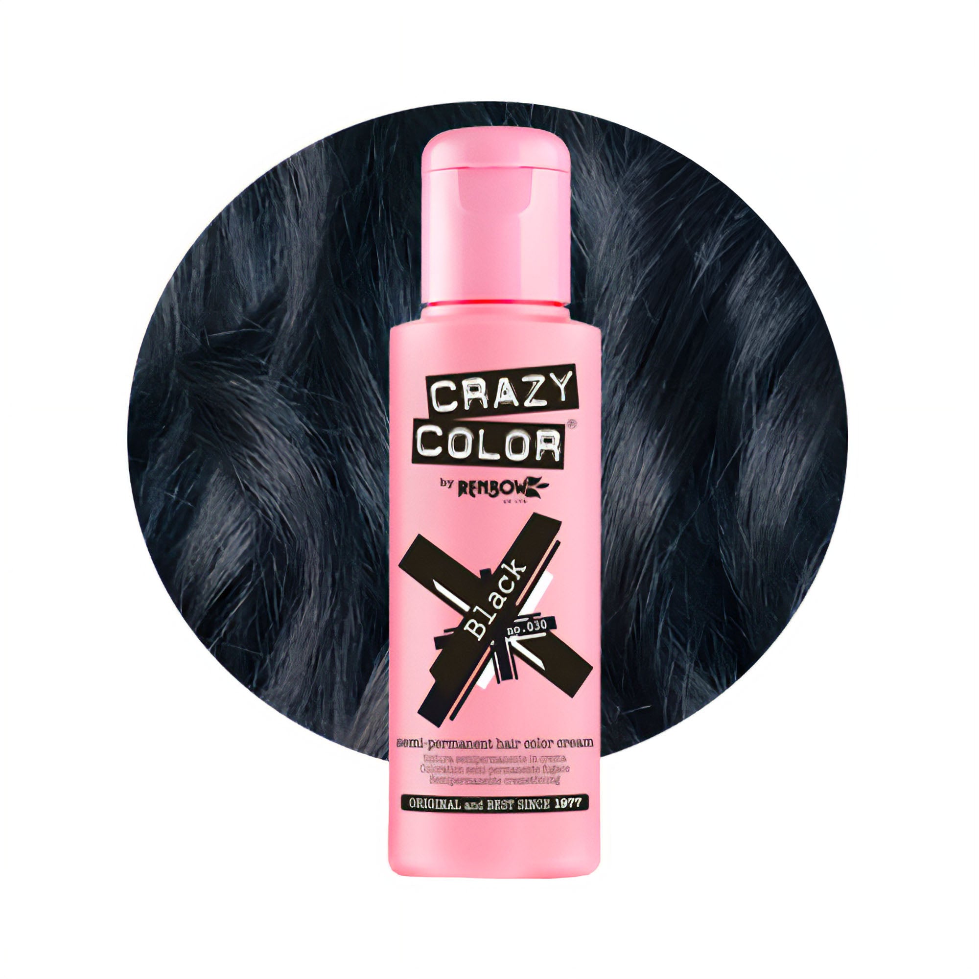 Crazy Color - Semi Permanent Hair Colour Cream Black No.030 100ml