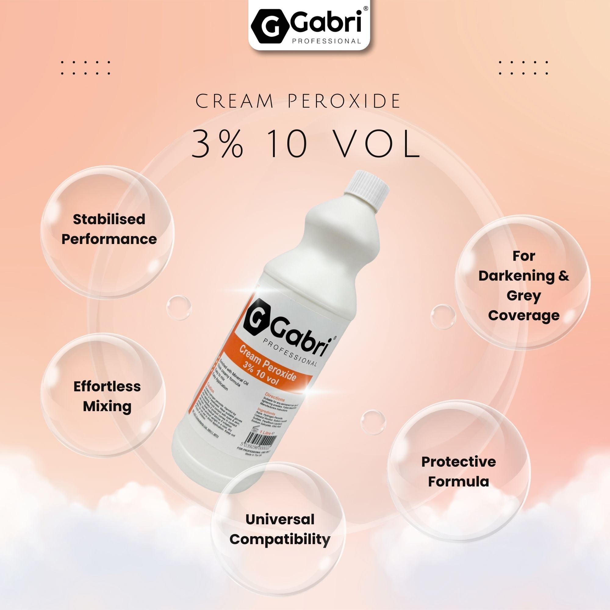 Gabri Professional - Cream Peroxide 3% 10 Vol 1000ml