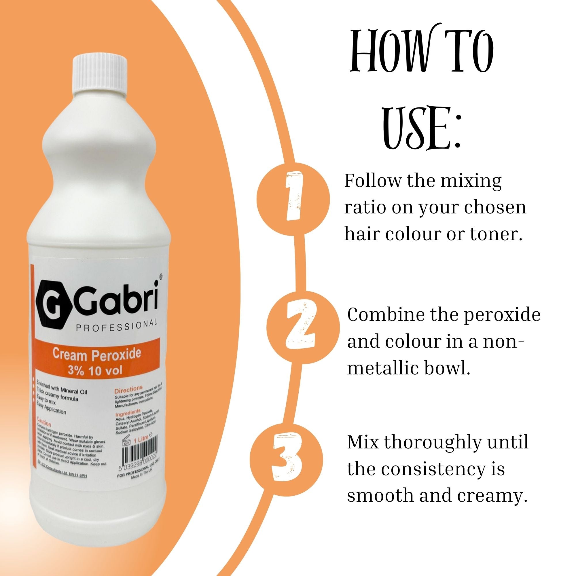 Gabri Professional - Cream Peroxide 3% 10 Vol 1000ml