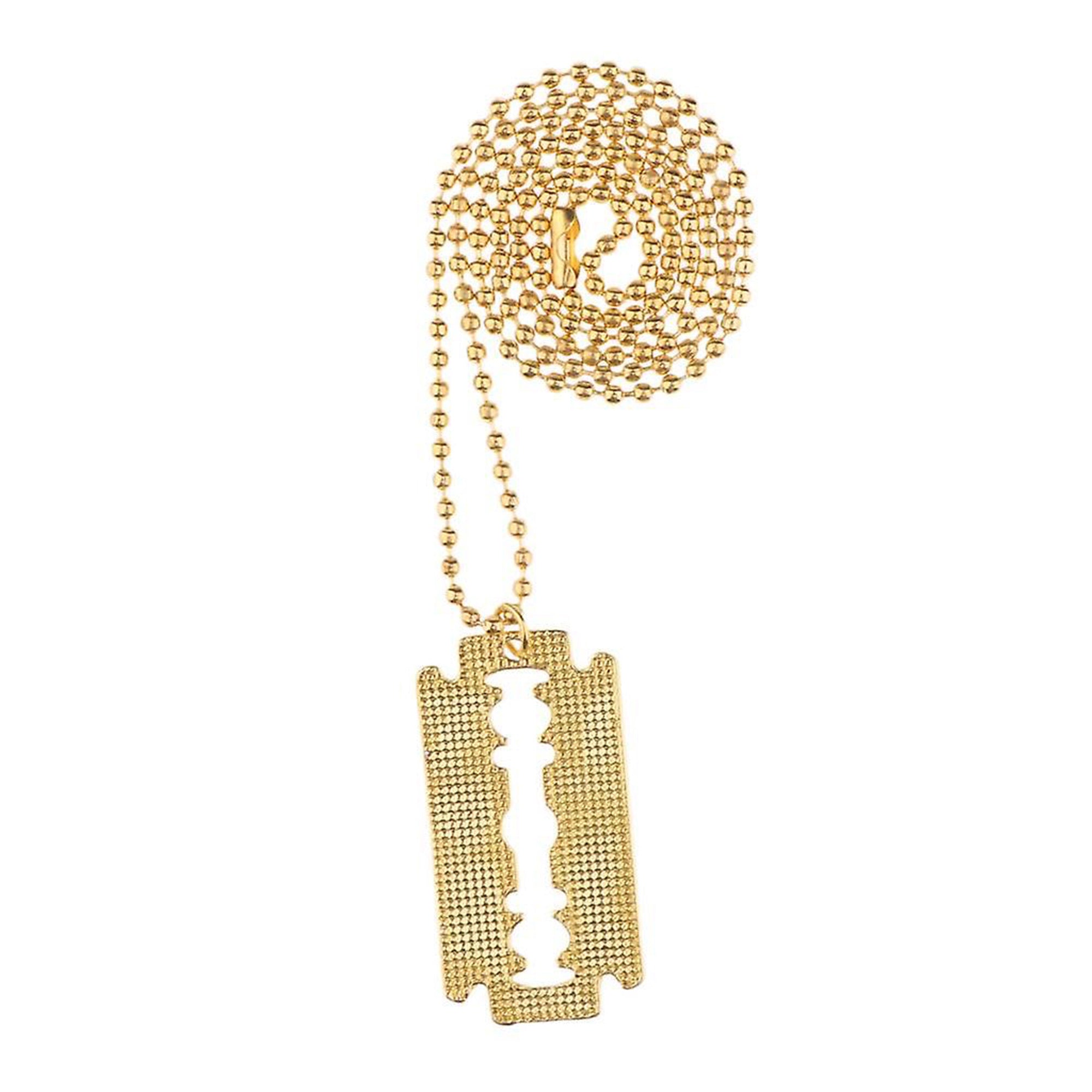 Eson - Razor Blade Shaped Pendant Necklace (Gold Colour)