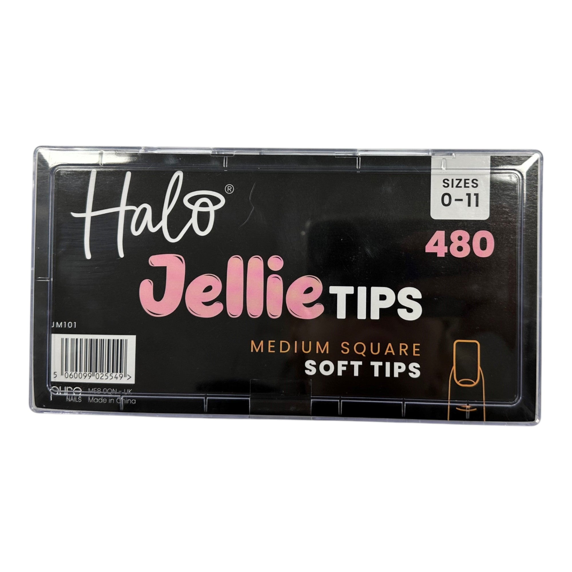 Halo - Jellie Nail Tips Square 0-11 Sizes