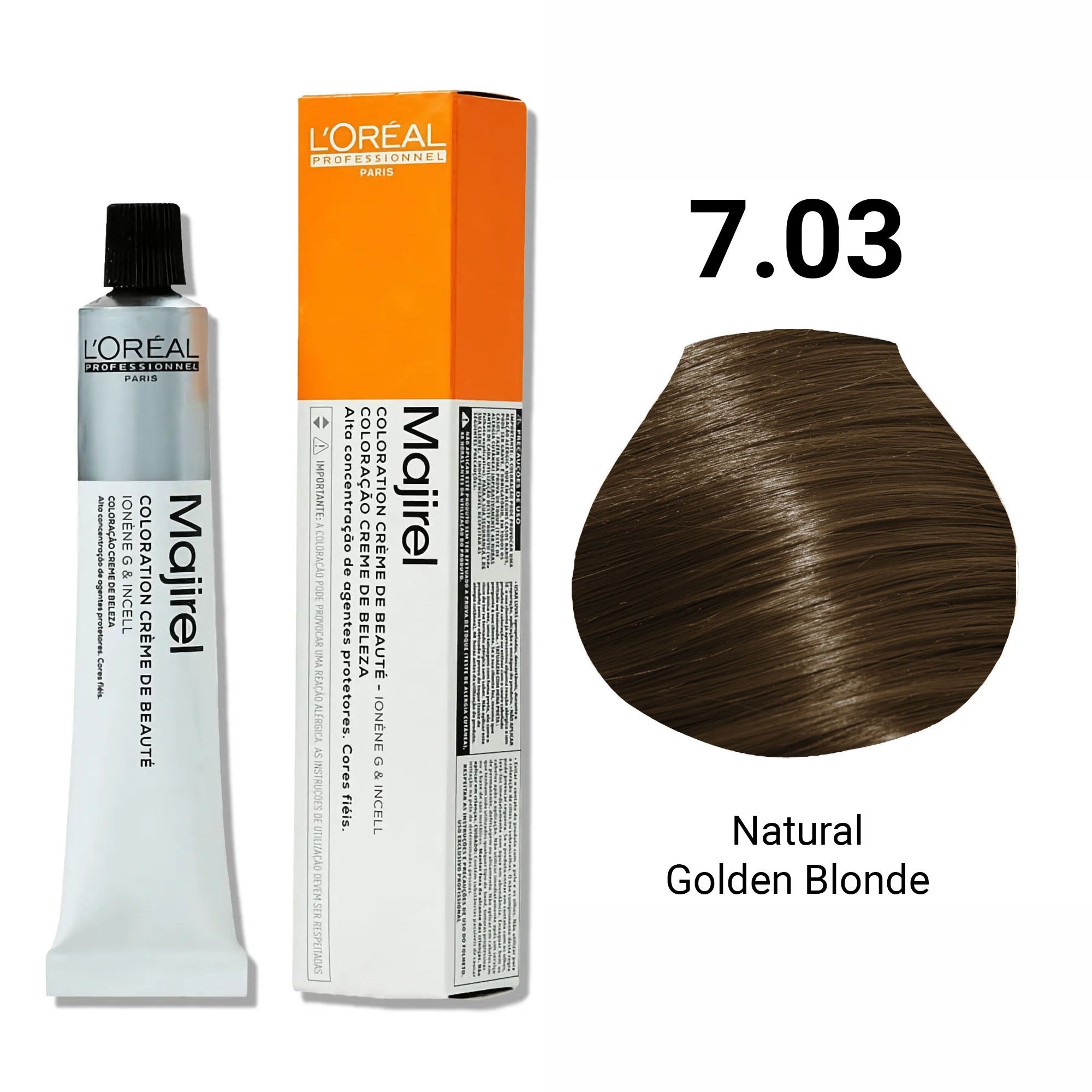 Loreal Professionnel - Majirel Permanent Hair Colour 7.03 Natural Golden Blonde 50ml