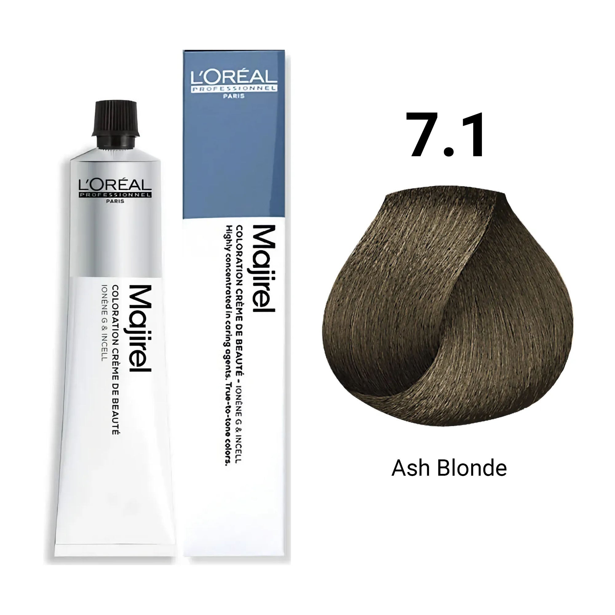 Loreal Professionnel - Majirel Permanent Hair Colour 7.1 Ash Blonde 50ml