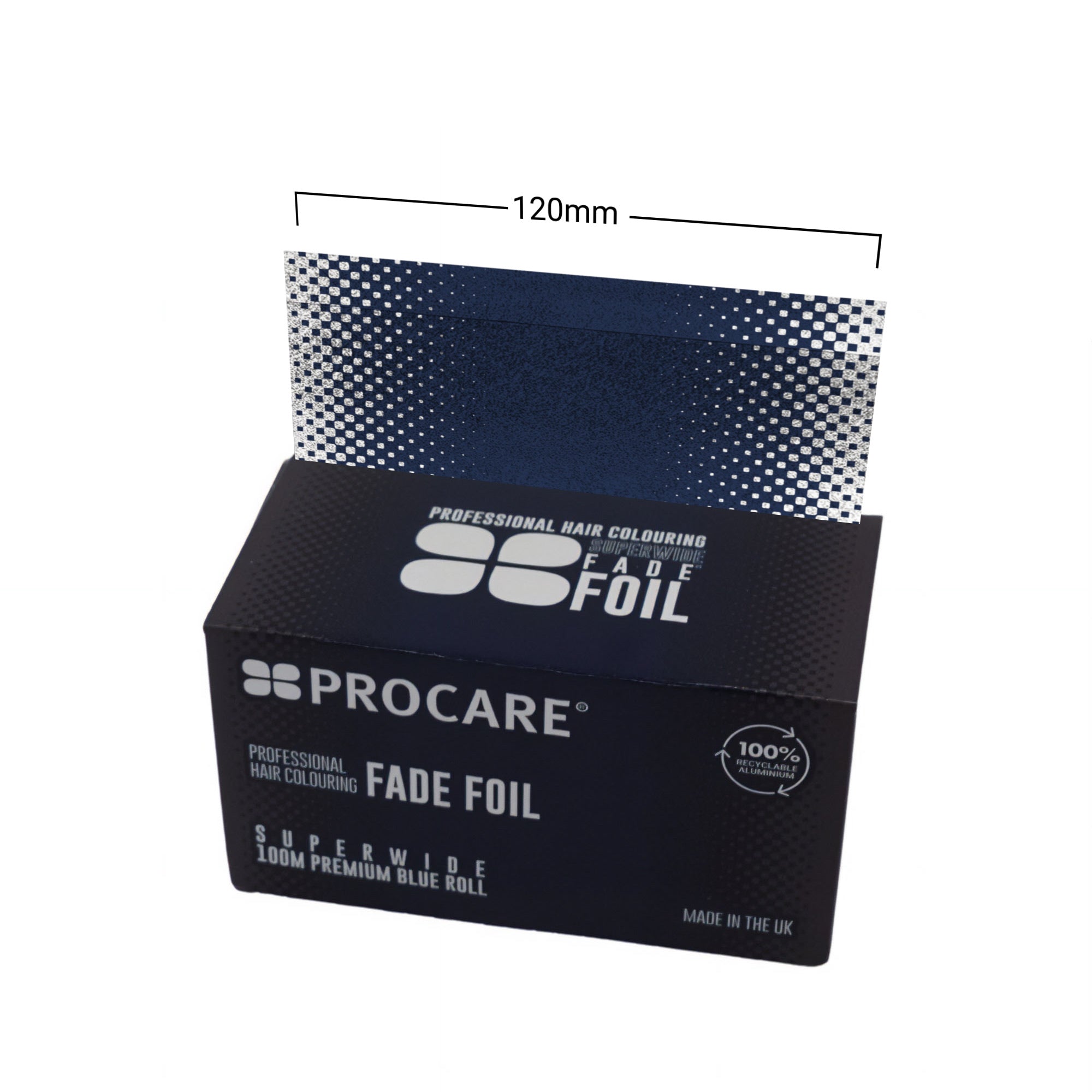 Procare - Premium Superwide Blue Fade Hair Foil Roll 120mm x 100m