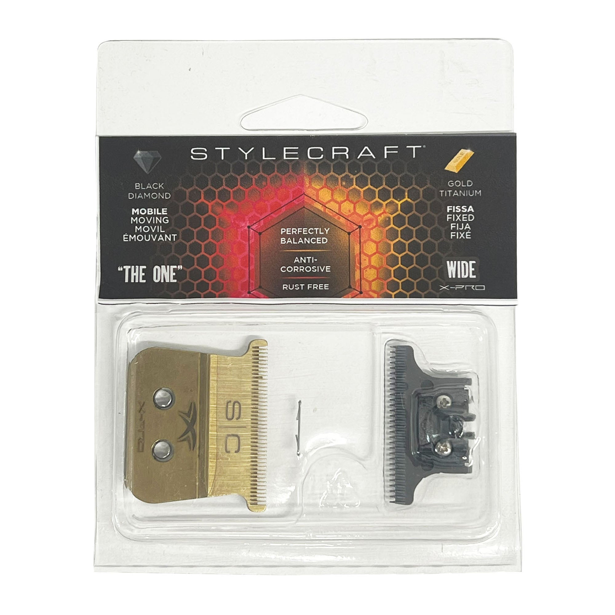 Stylecraft - SC Trimmer Blade Wide Gold X-Pro Fixed With THE ONE Moving DLC Deep Tooth Cutter