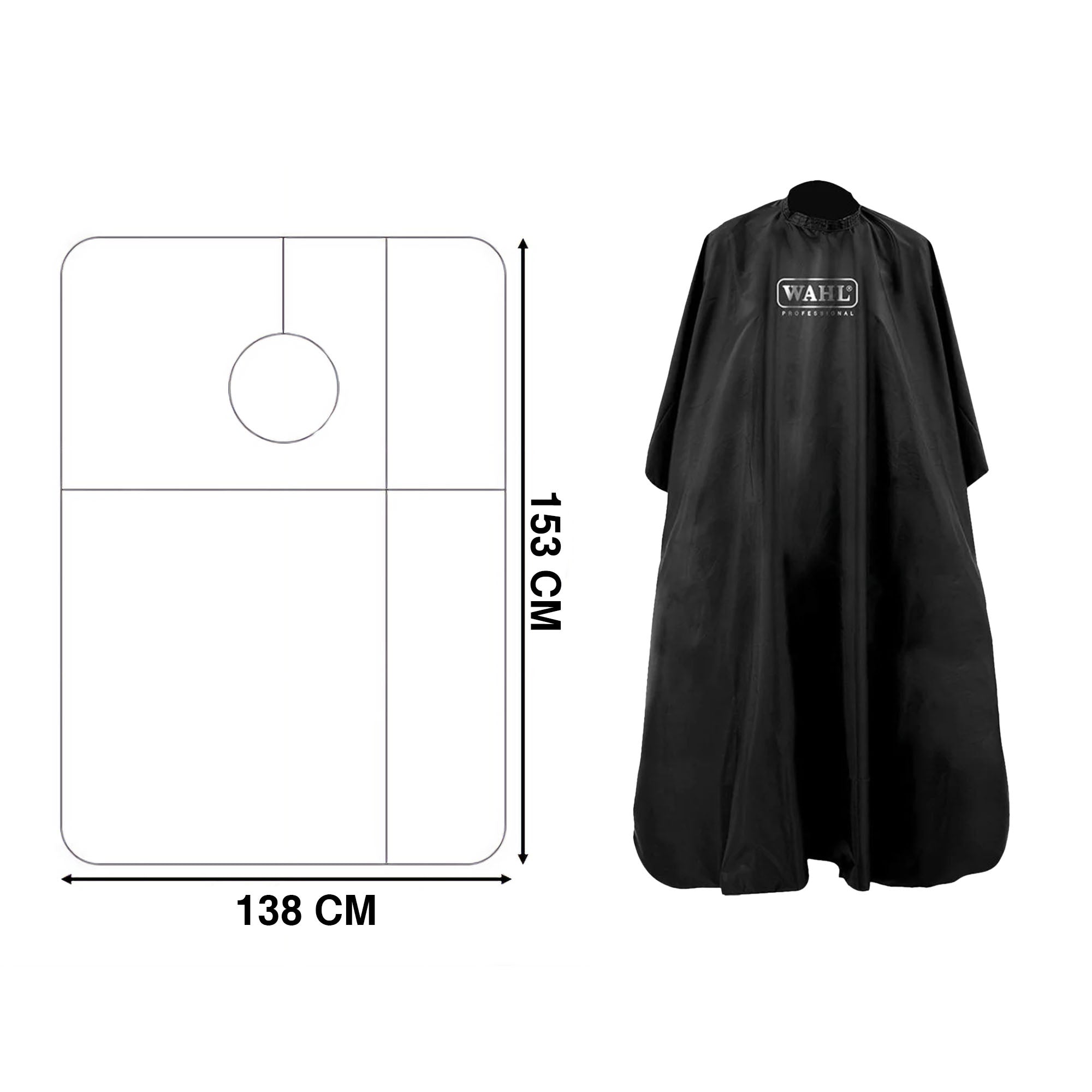 Wahl - Barber Hairdressing Hair Cutting Capes & Gowns Black