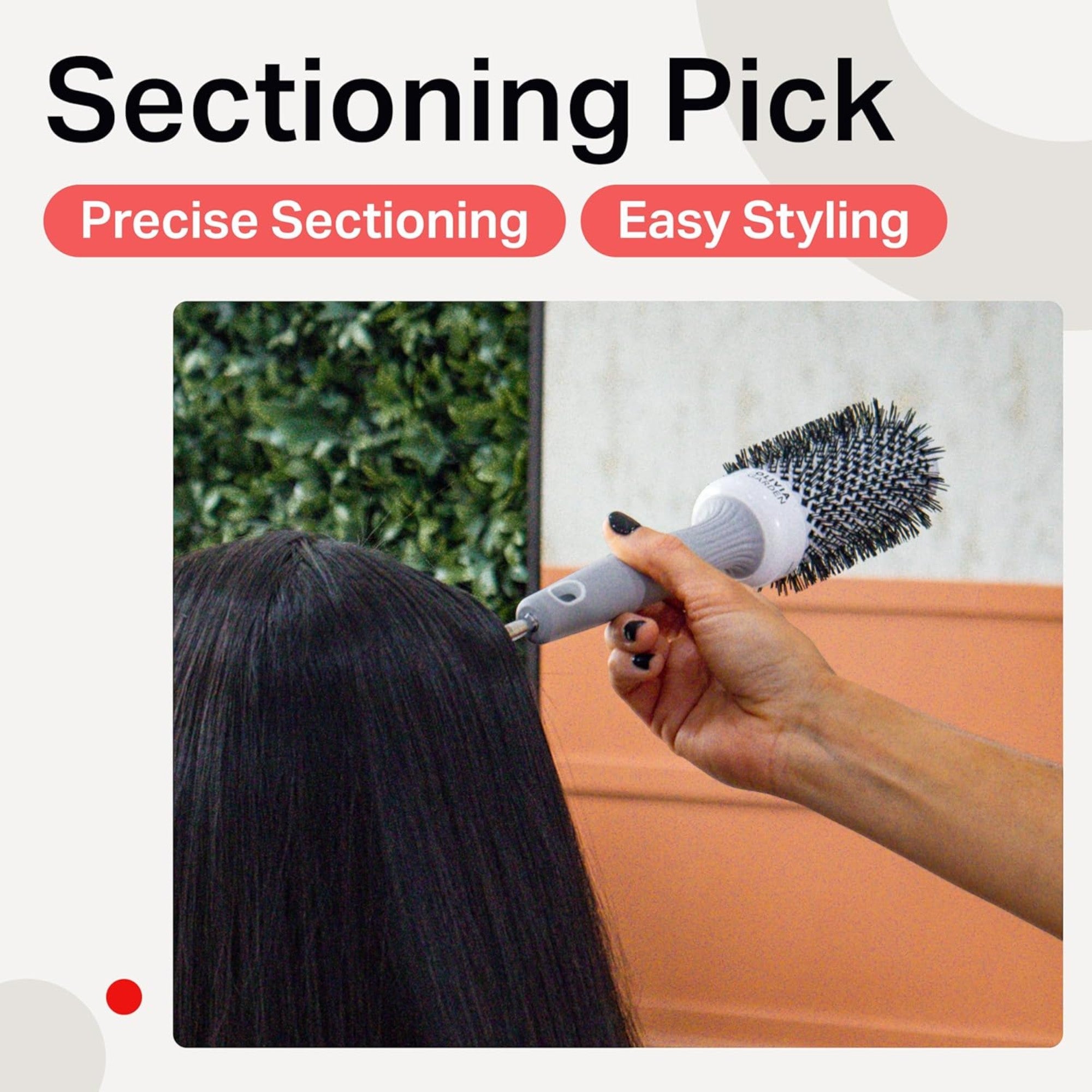 Olivia Garden - Expert Blowout Shine Wavy Bristles White & Grey 45mm