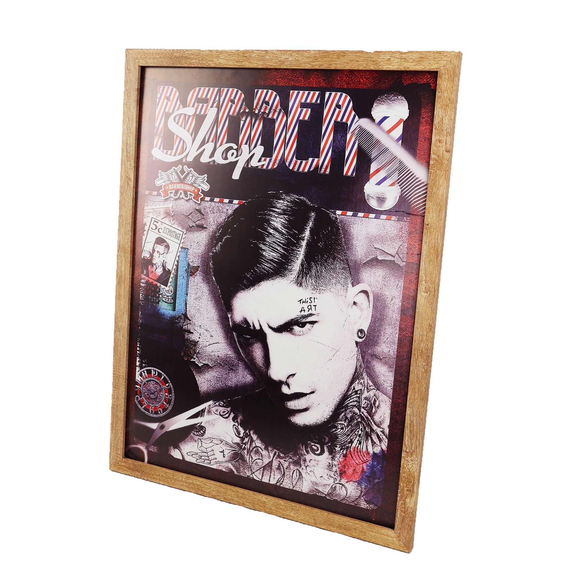 Eson - Barbershop Wall Art Tattoo Haircut Framed Poster