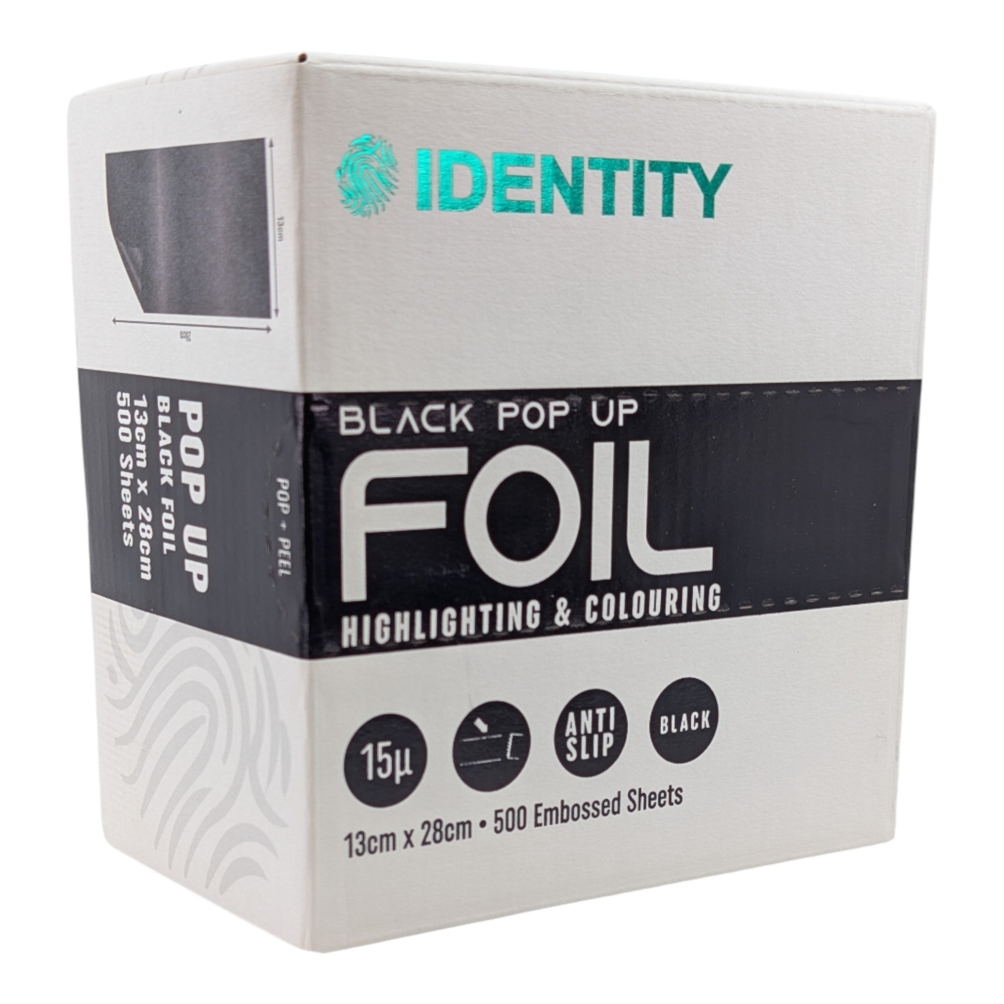 Identity - Pop Up Foil Embossed 130mm x 280mm (500 Sheets) - Matte Black