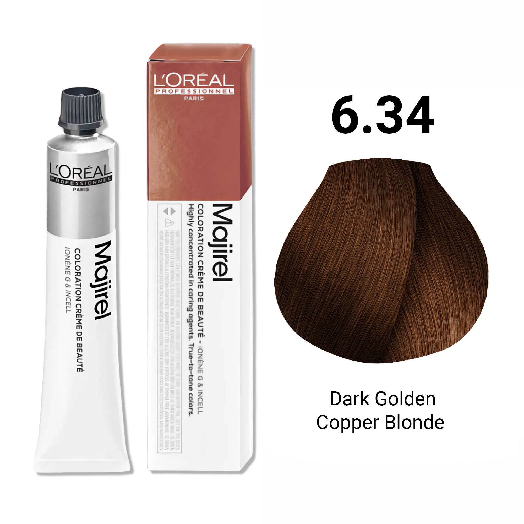 Loreal Professionnel - Majirel Permanent Hair Colour 6.34 Dark Golden Copper Blonde 50ml