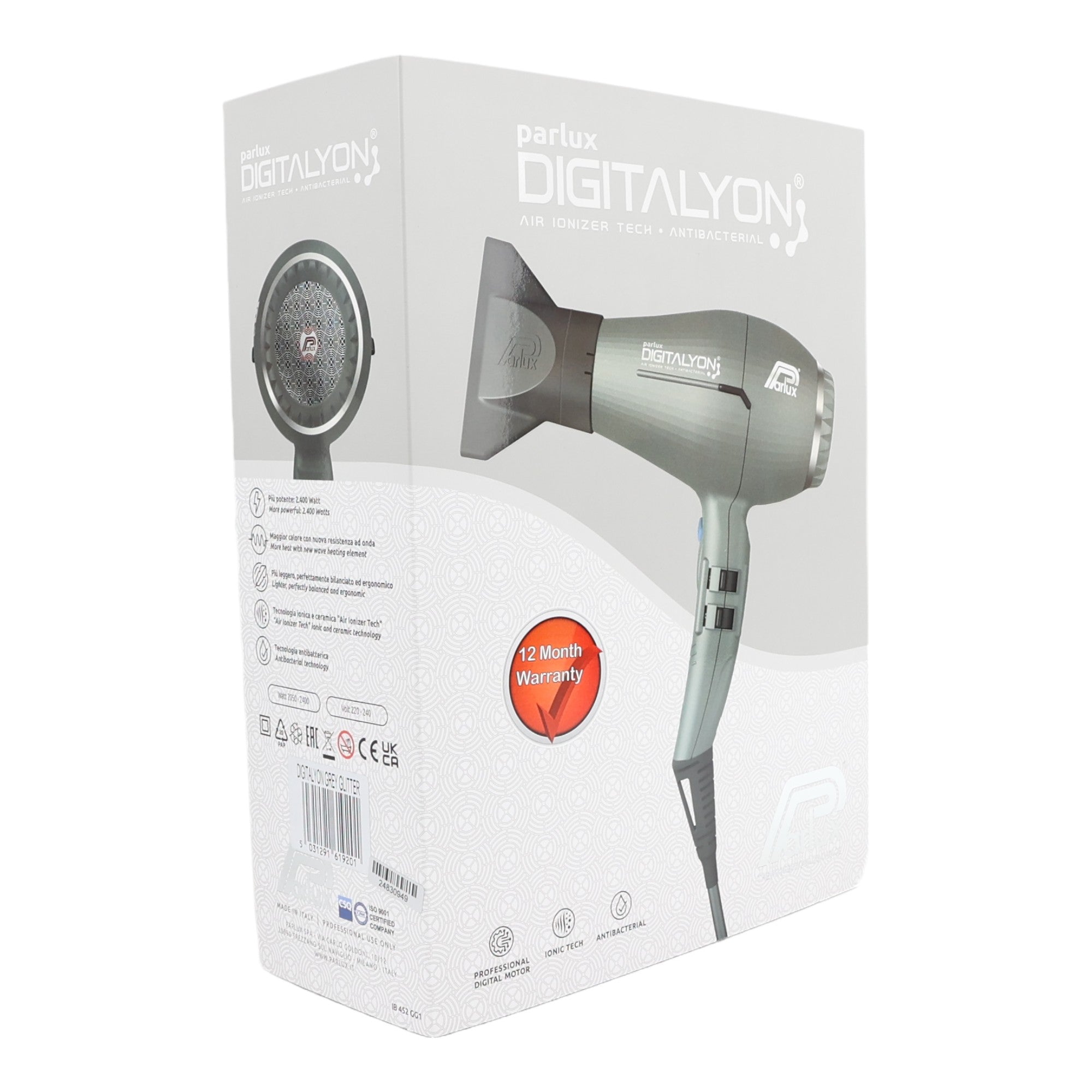 Parlux - Digitalyon Air Ionizer Hair Dryer 2400W Glitter Grey