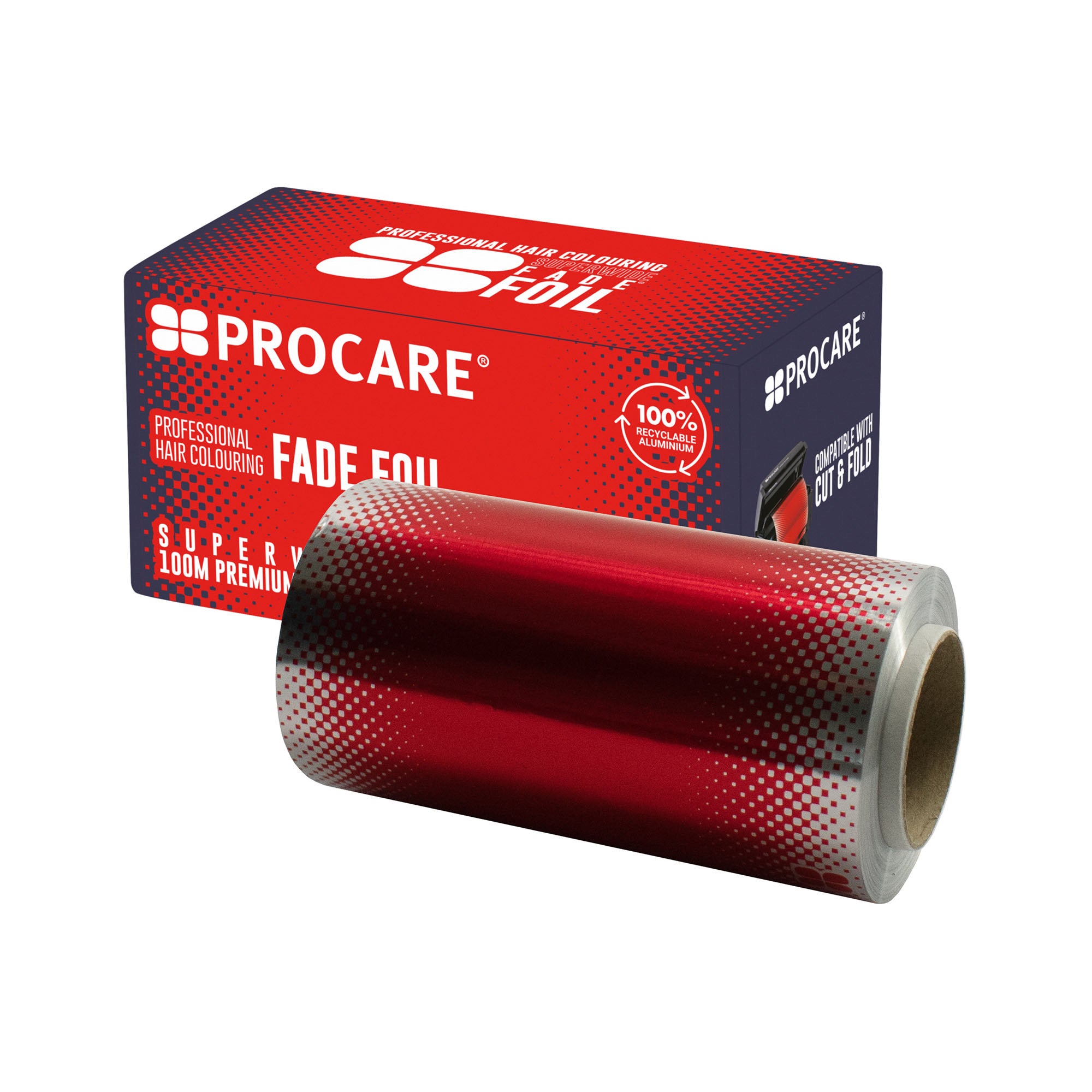 Procare - Premium Superwide Red Fade Hair Foil Roll 120mm x 100m