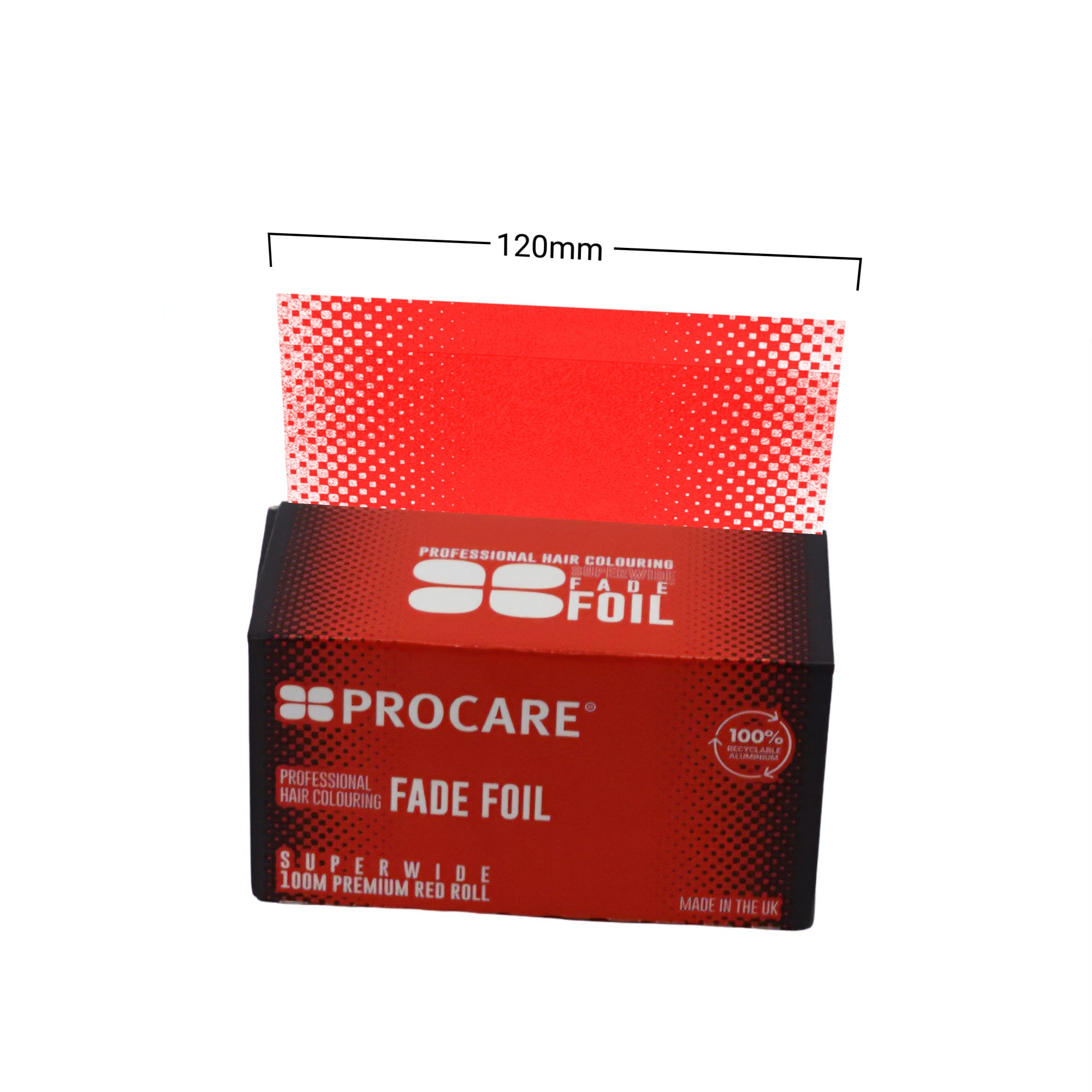 Procare - Premium Superwide Red Fade Hair Foil Roll 120mm x 100m