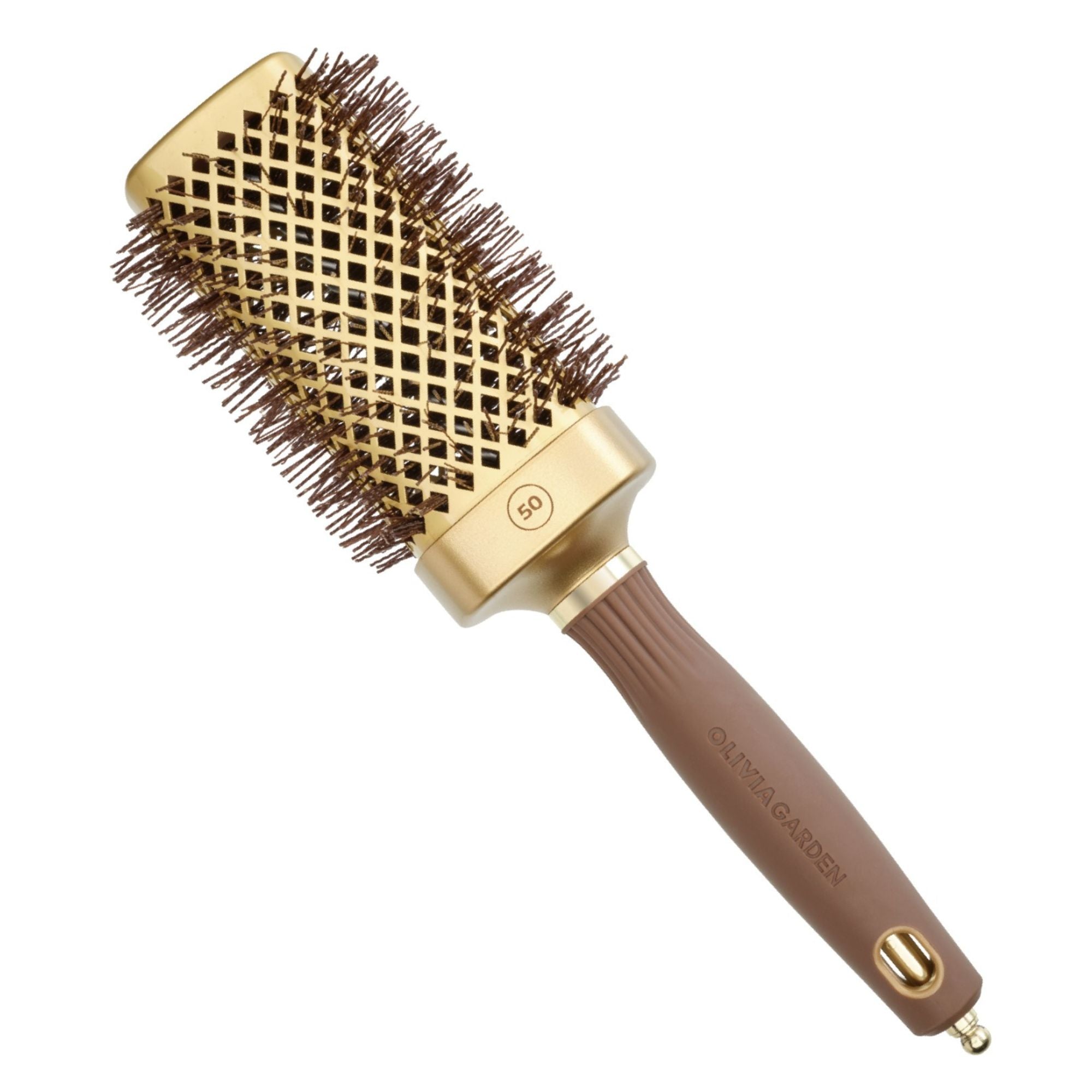 Olivia Garden - Expert Blowout Straight Wavy Bristles Gold & Brown 50mm