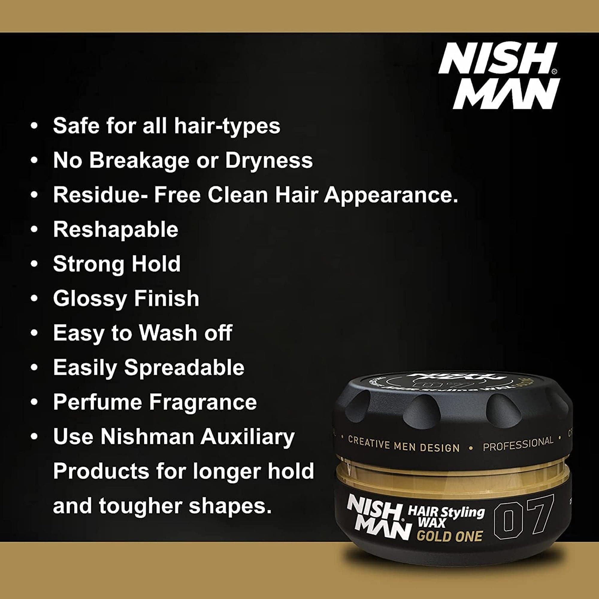 Nishman - Hair Styling Wax No.07 Gold One 150ml