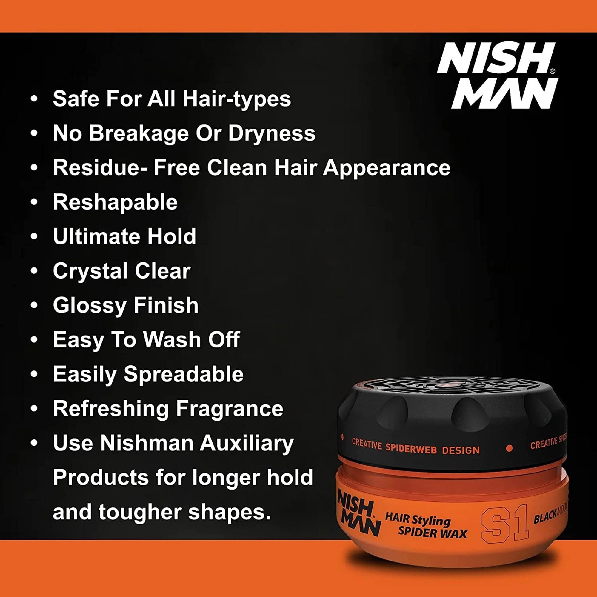 Nishman - Hair Styling Spider Wax S1 Blackwidow 150ml