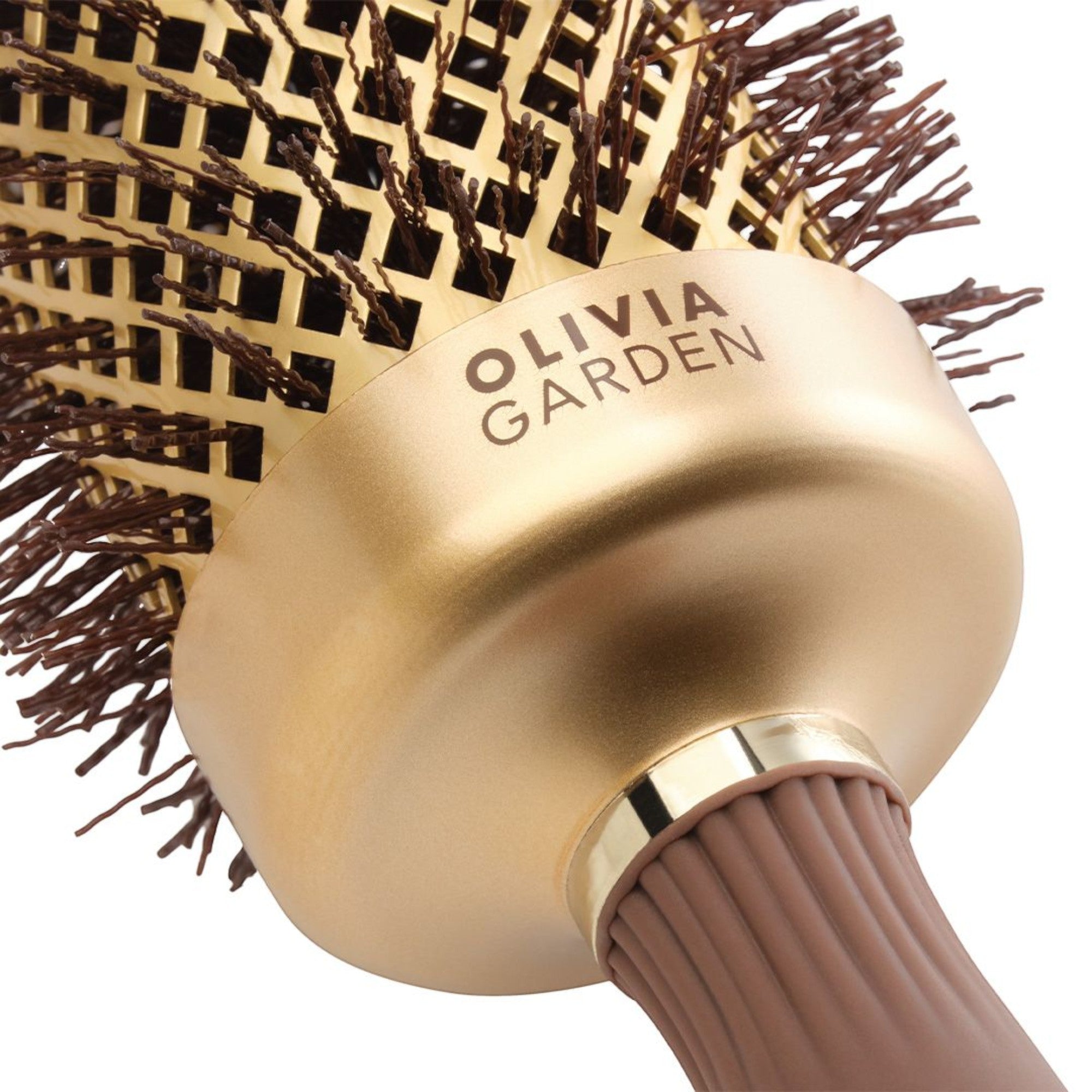 Olivia Garden - Expert Blowout Shine Wavy Bristles Gold & Brown 55mm
