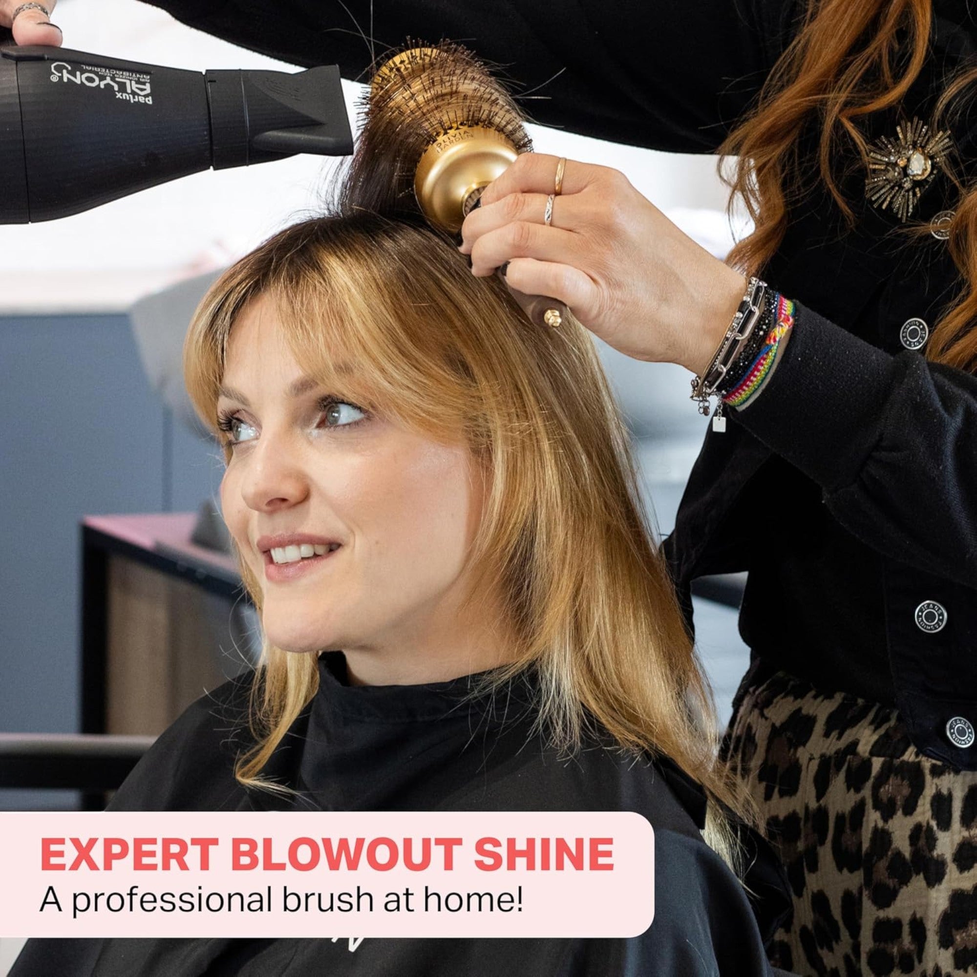 Olivia Garden - Expert Blowout Shine Wavy Bristles Gold & Brown 55mm