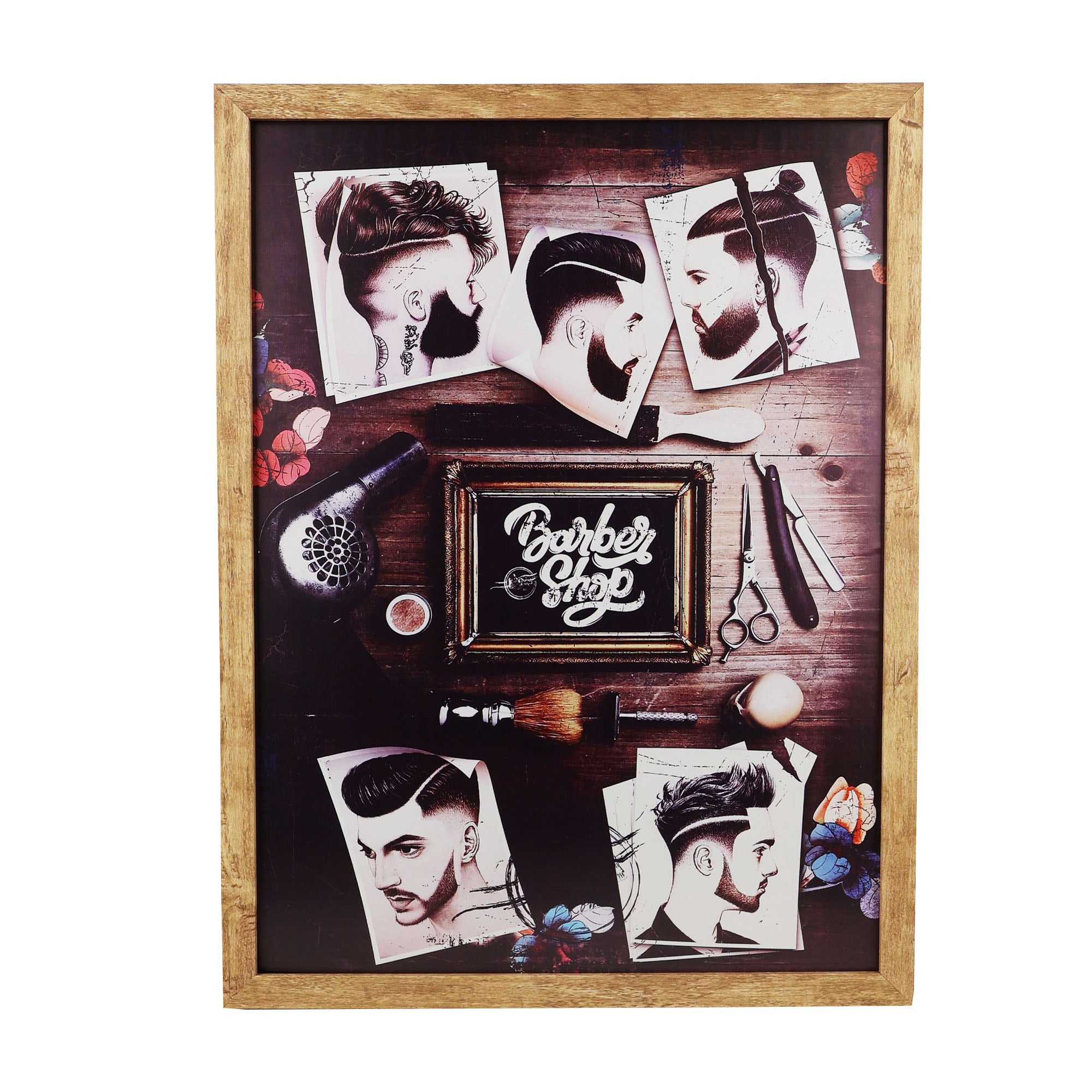 Eson - Barbershop Wall Art Haircut Style & Tools Framed Poster