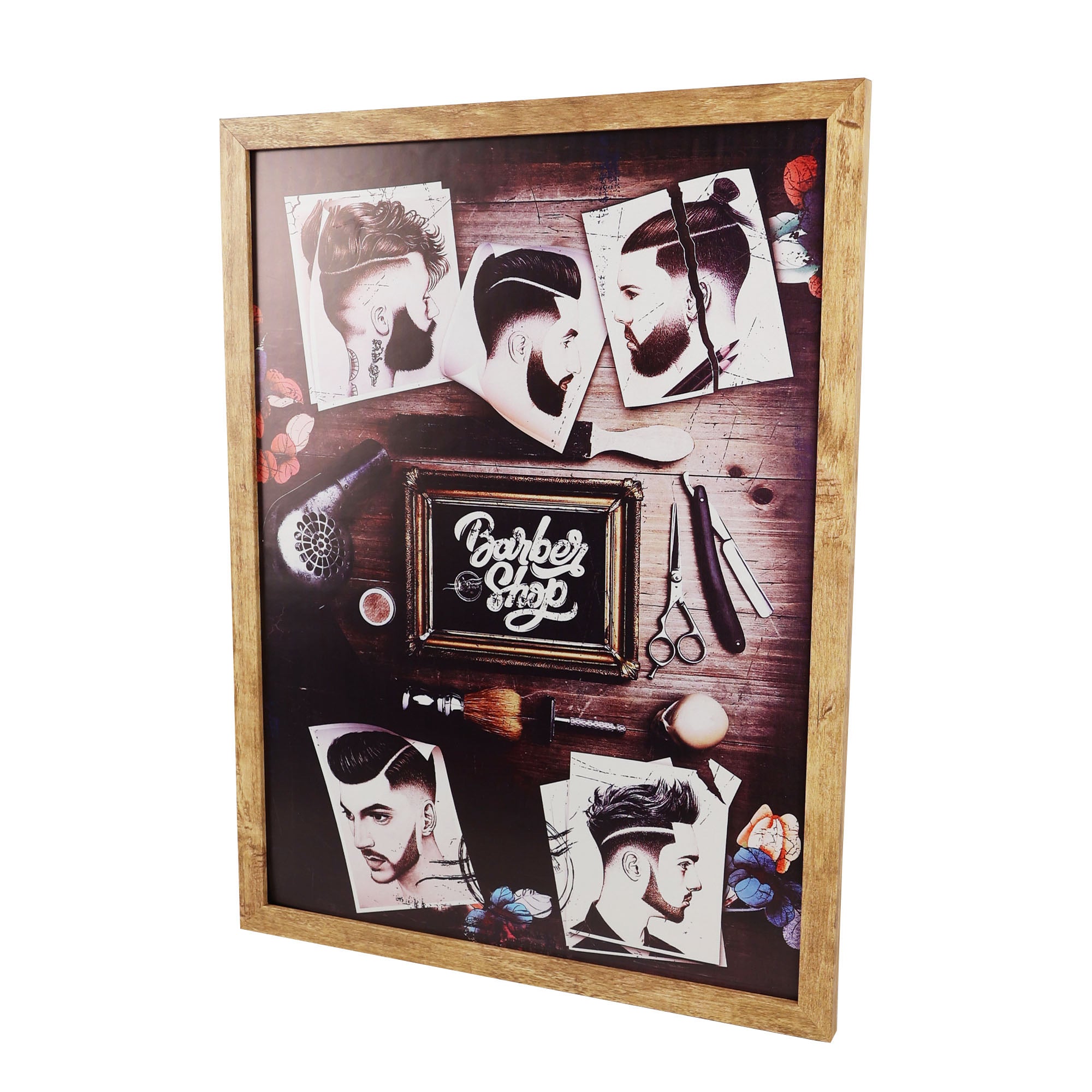 Eson - Barbershop Wall Art Haircut Style & Tools Framed Poster