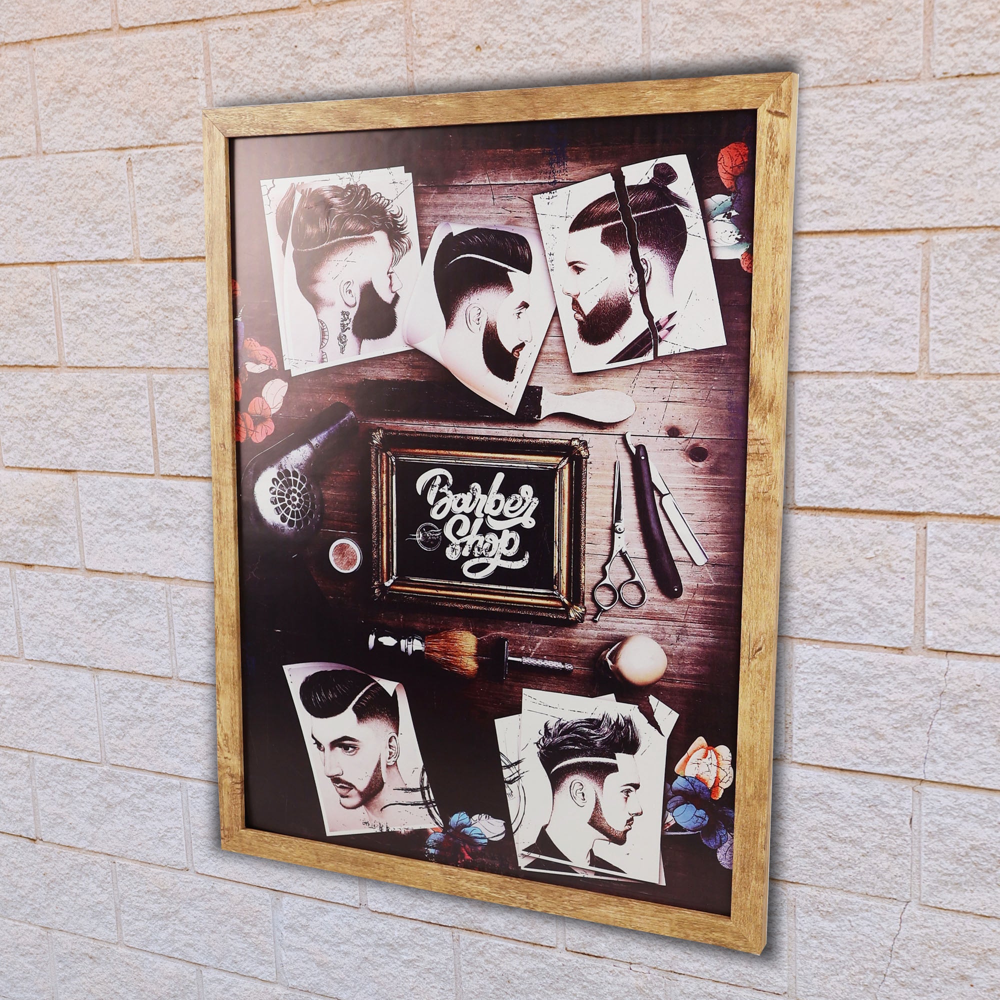 Eson - Barbershop Wall Art Haircut Style & Tools Framed Poster