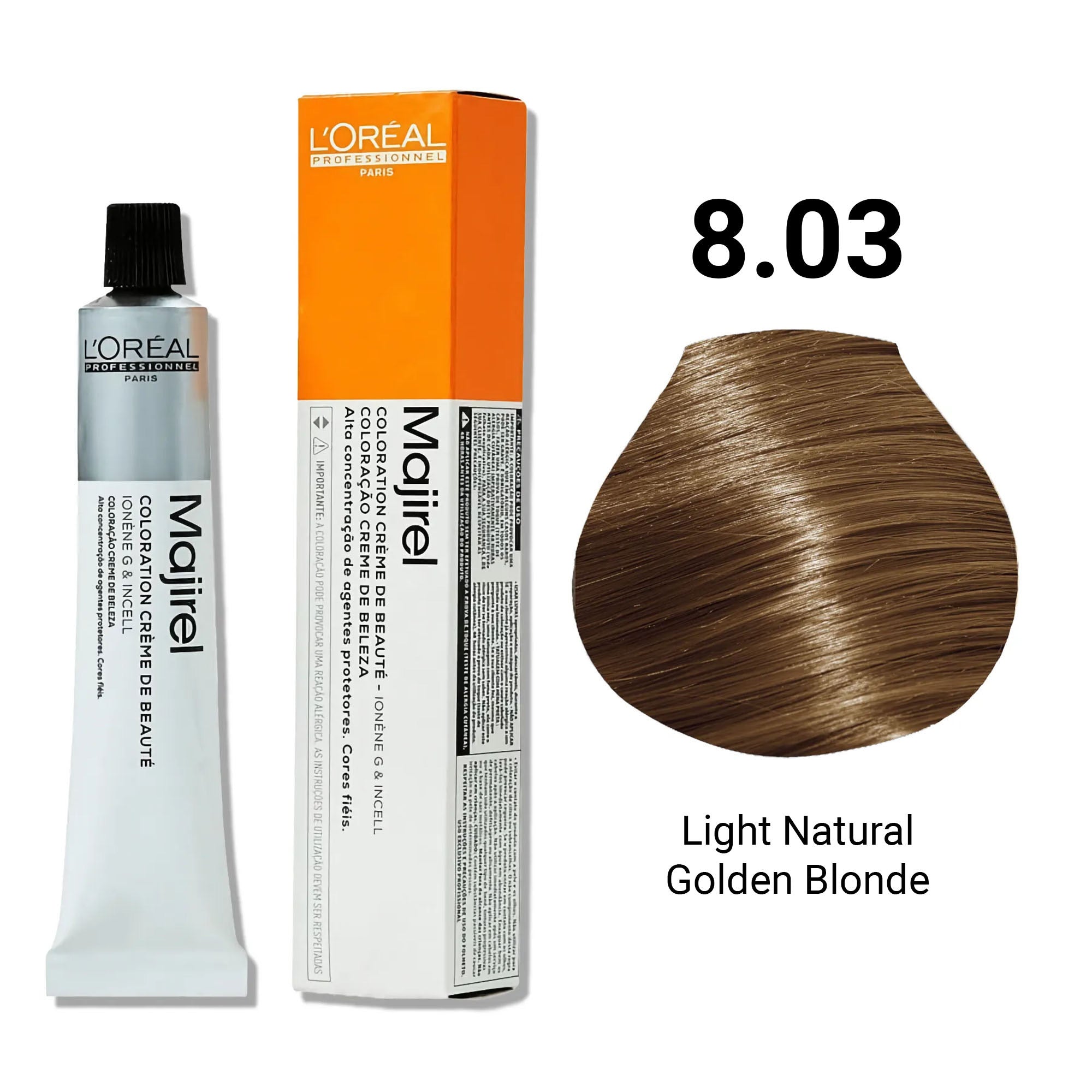 Loreal Professionnel - Majirel Permanent Hair Colour 8.03 Light Natural Golden Blonde 50ml