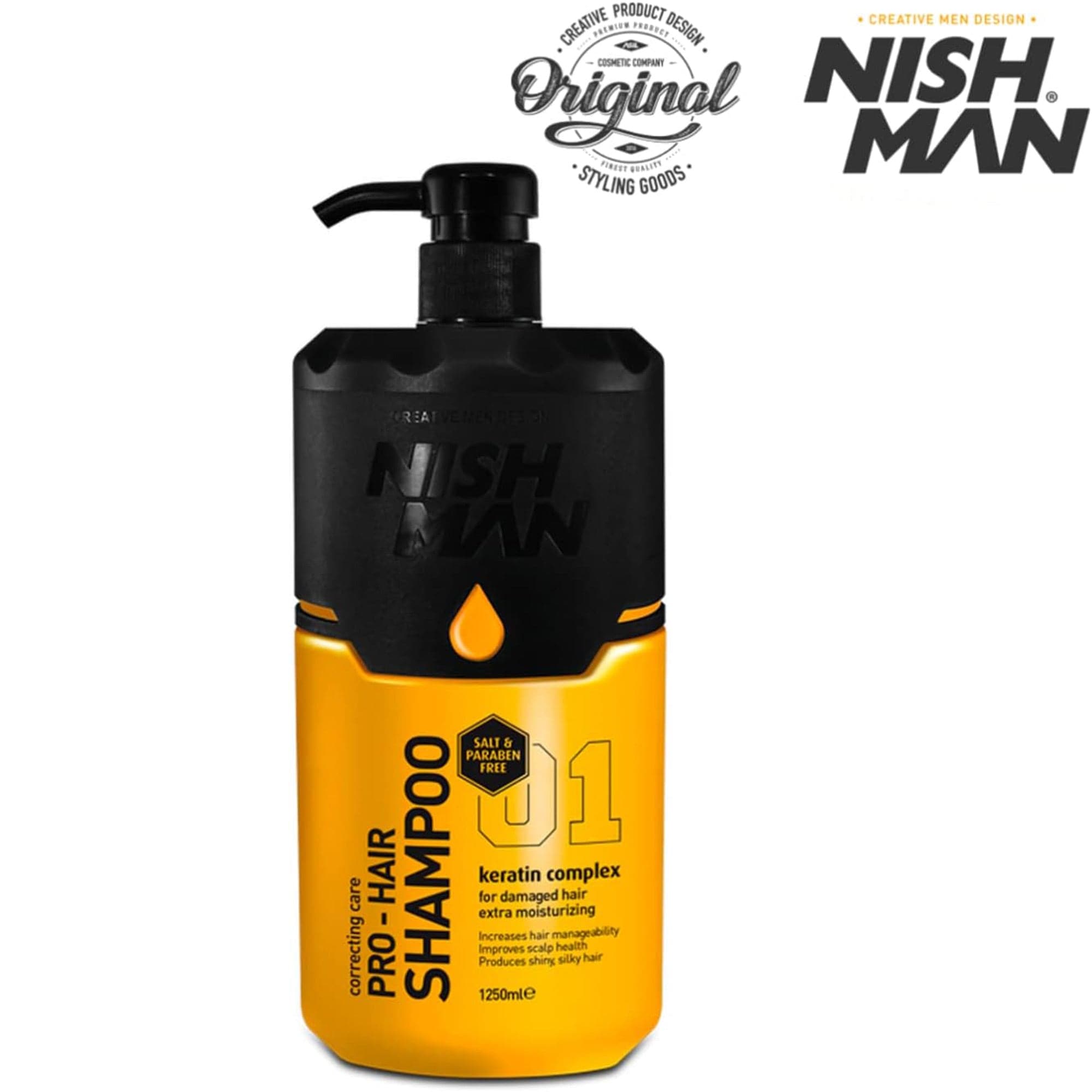 Nishman - Pro Hair Shampoo No.01 Keratin Complex Salt Free 1250ml