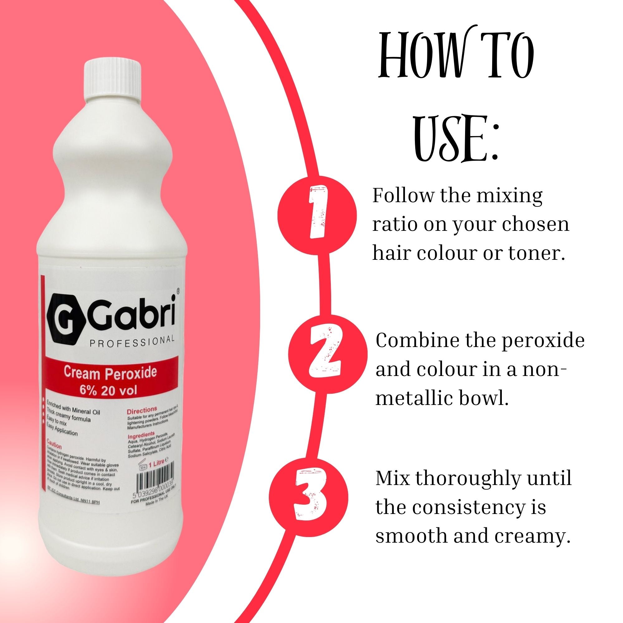 Gabri Professional - Cream Peroxide 6% 20 Vol 1000ml