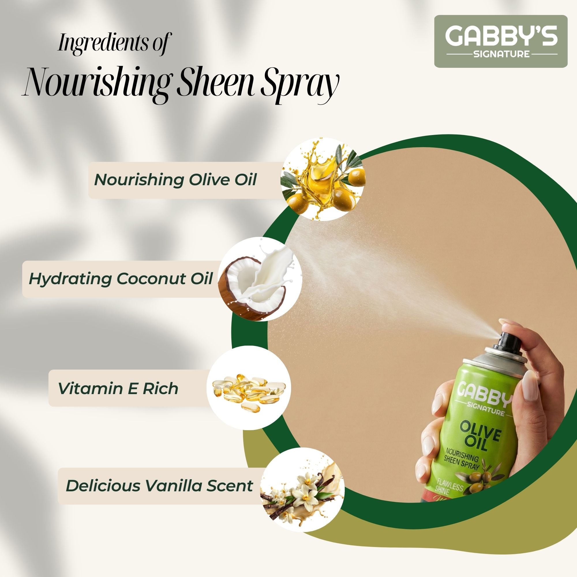 Gabby's Signature - Olive Oil Nourishing Sheen Hair Spray 500ml