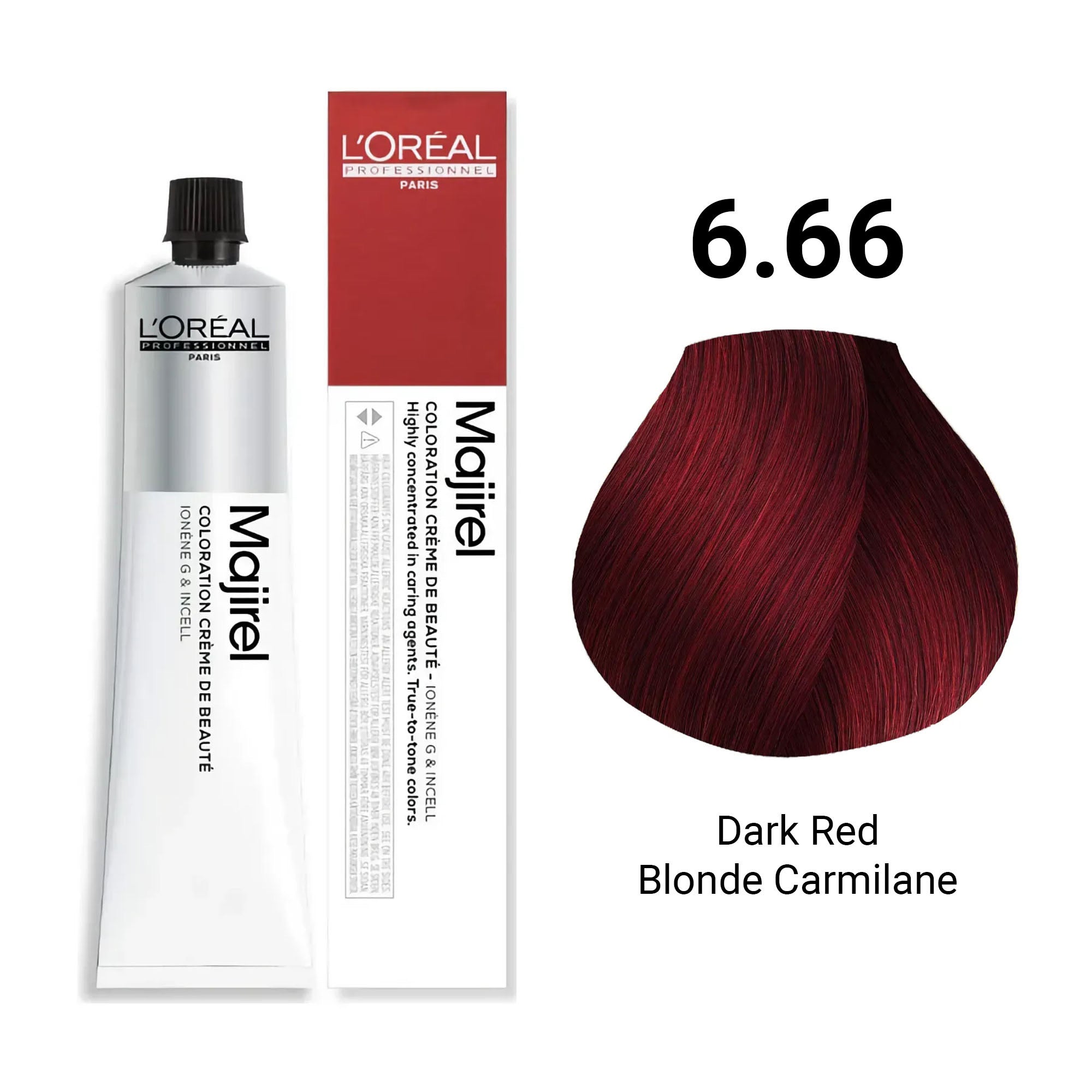 Loreal Professionnel - Majirel Permanent Hair Colour 6.66 Dark Red Blonde Carmilane 50ml