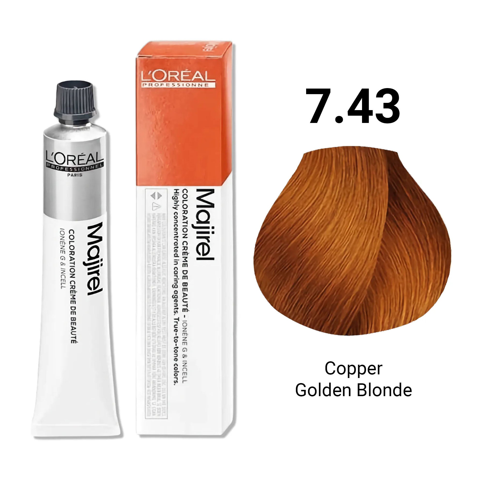 Loreal Professionnel - Majirel Permanent Hair Colour 7.43 Copper Golden Blonde 50ml