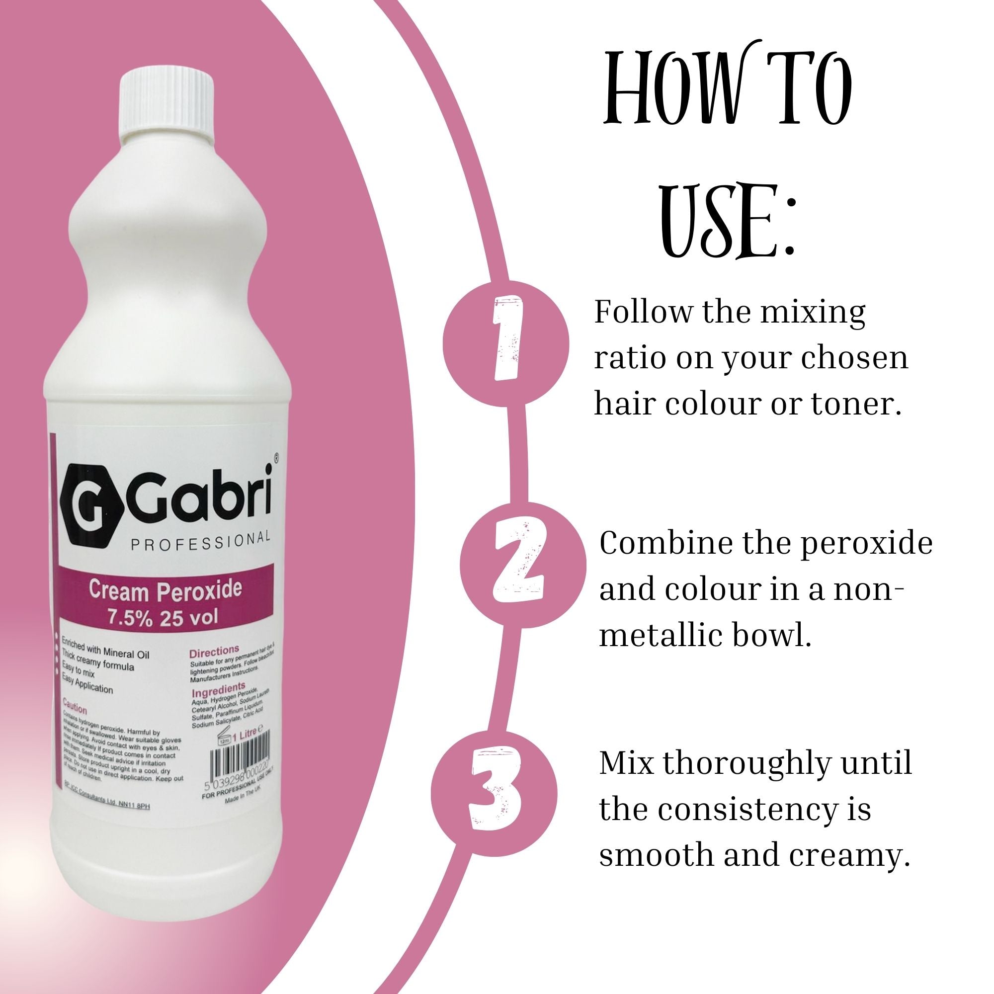 Gabri Professional - Cream Peroxide 7.5% 25 Vol 1000ml