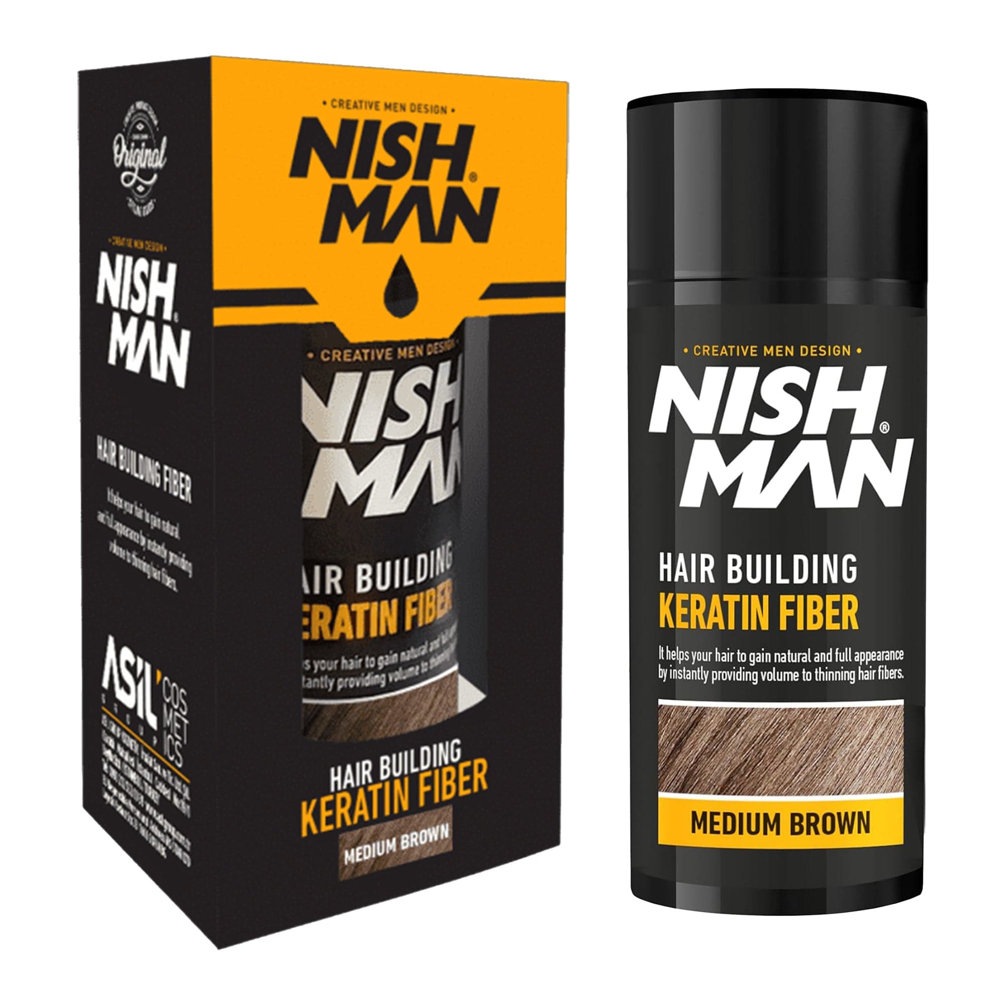 Nishman - Hair Building Keratin Fiber Medium Brown 21g