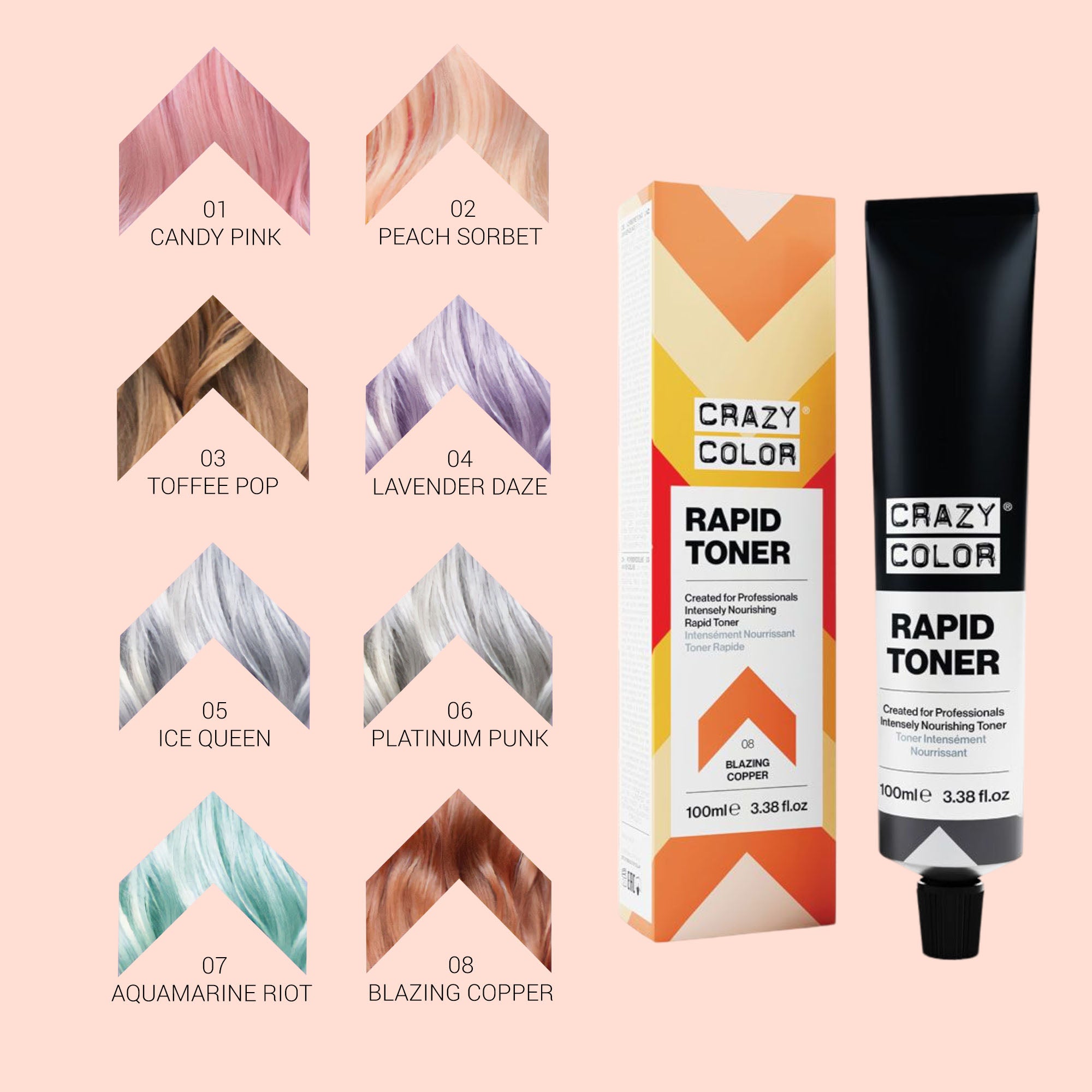 Crazy Color - Rapid Toner Blazing Copper 08 100ml