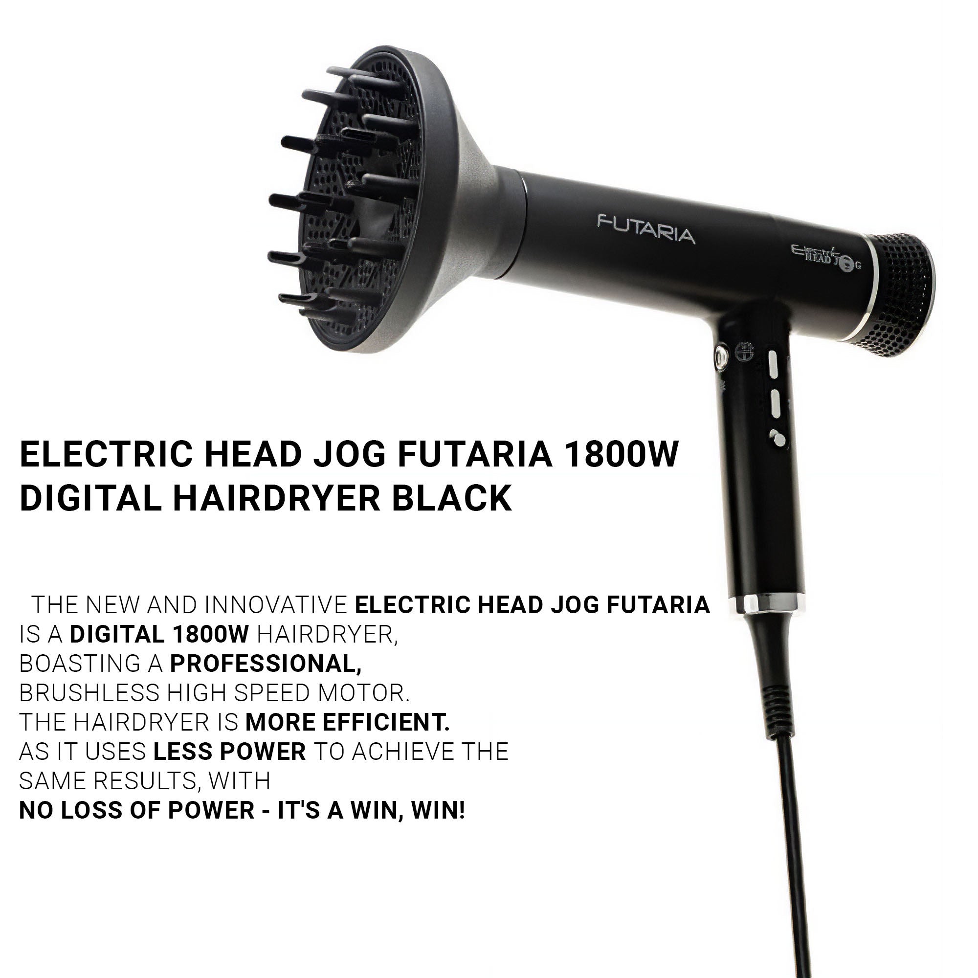 Electric Head Jog - Futaria Hair Dryer 1800W Black